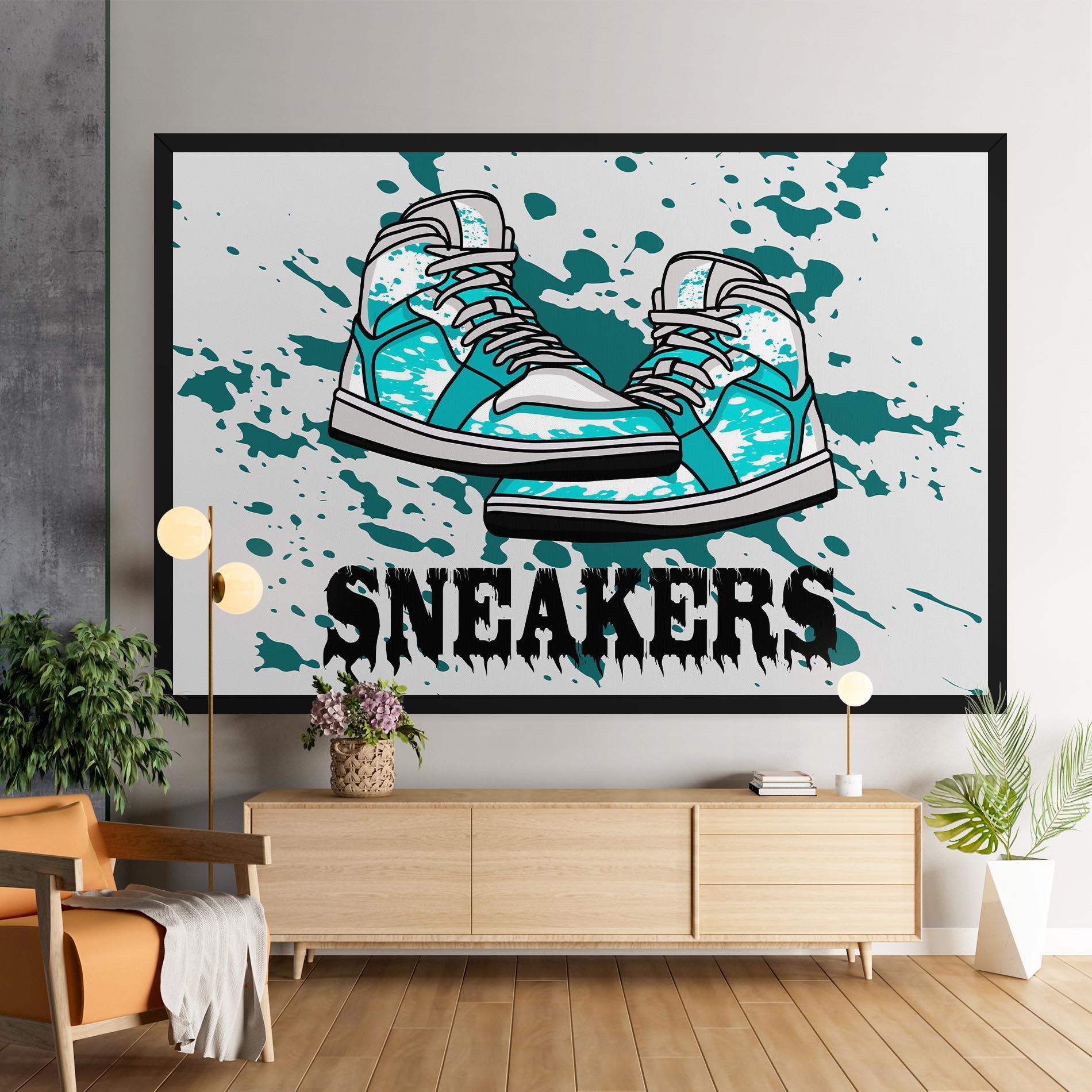Картина на платно Light Blue Sneakers mockup 9