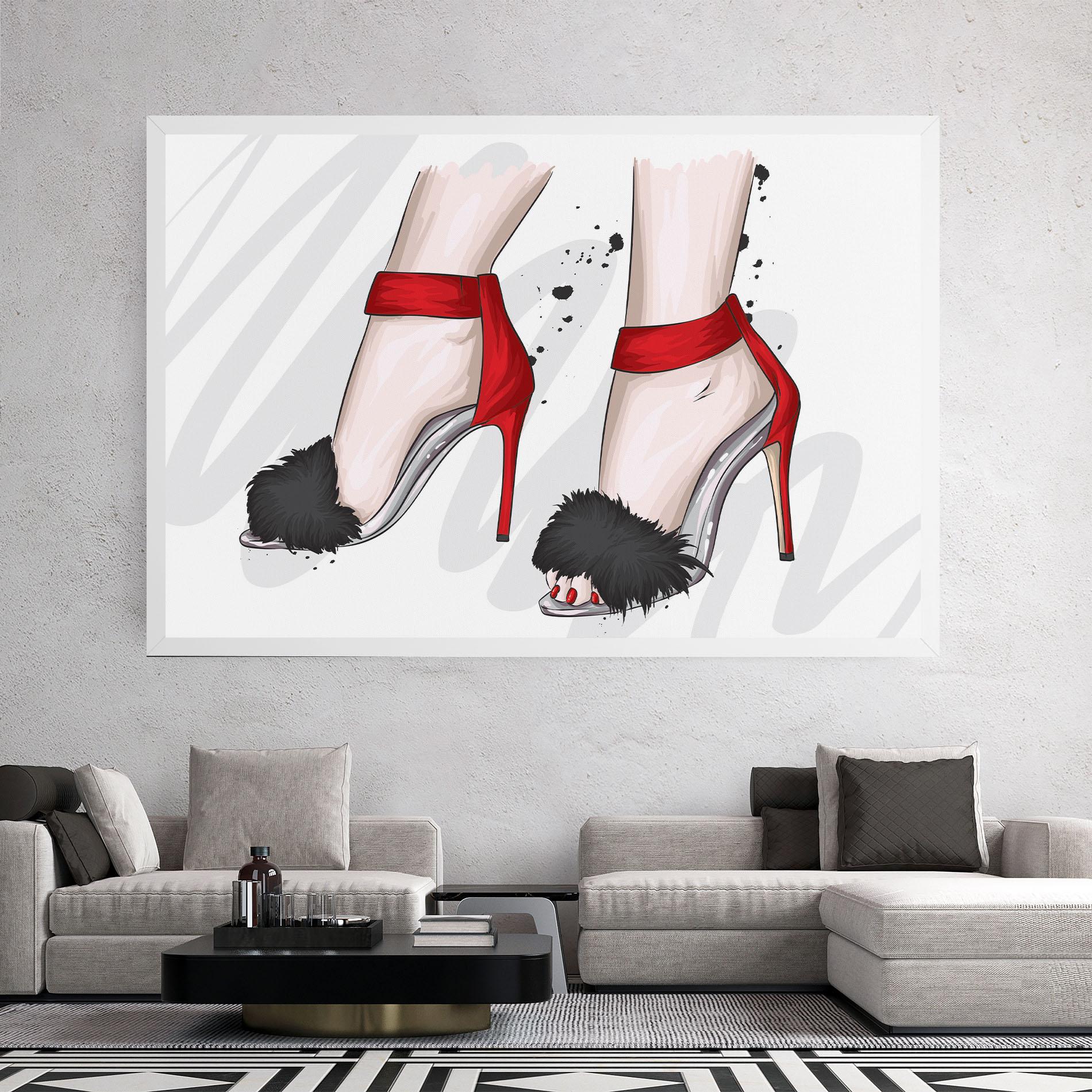 Картина на платно Black Red Heels mockup 2