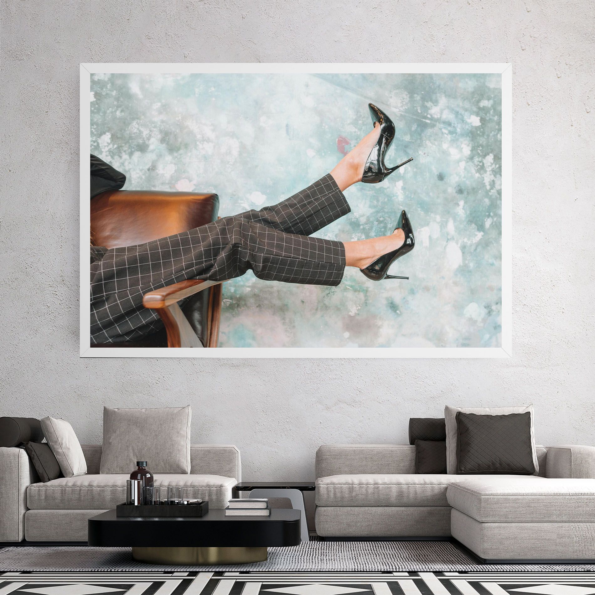 Black Shoes On Chair mockup 2