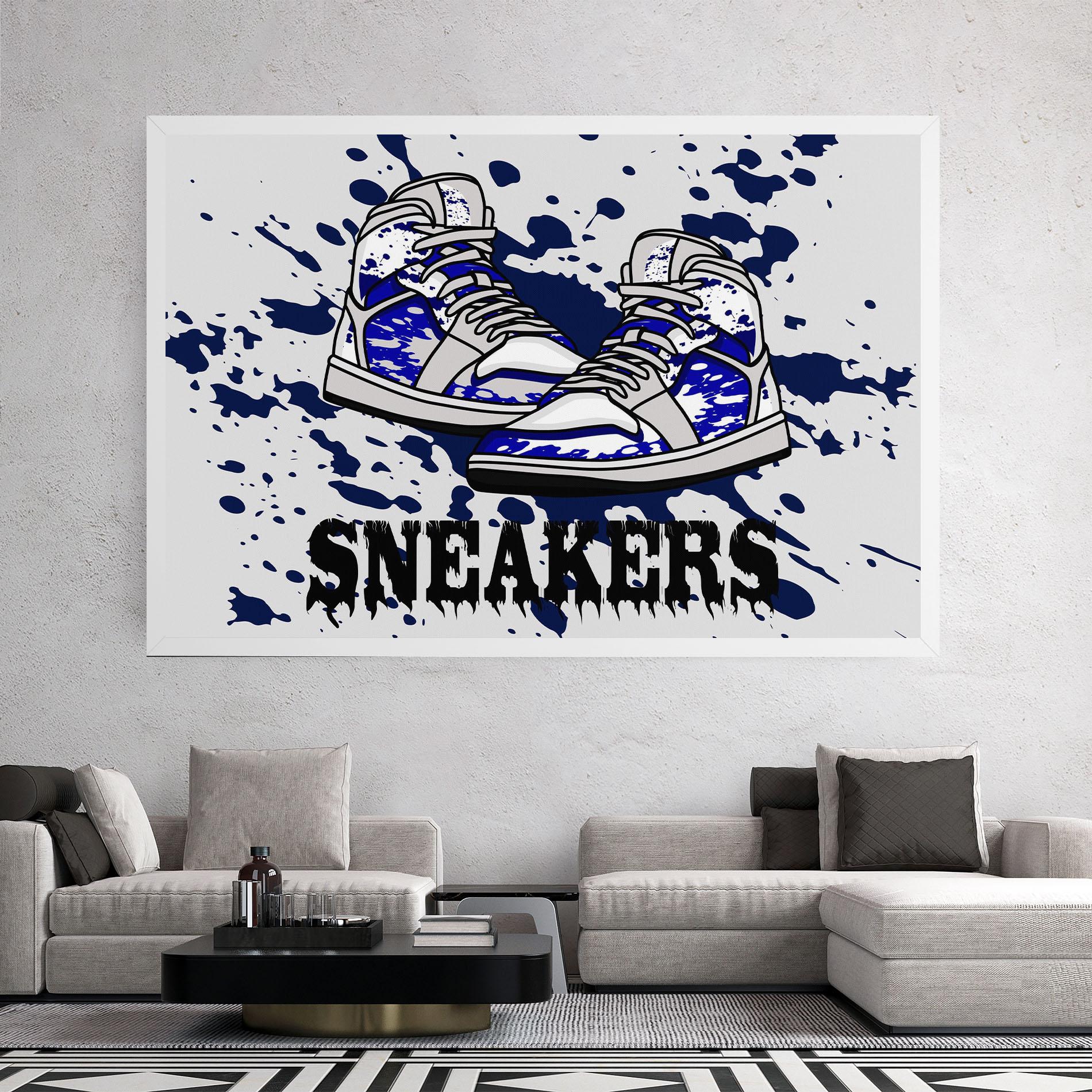Картина на платно Dark Blue Sneakers mockup 2
