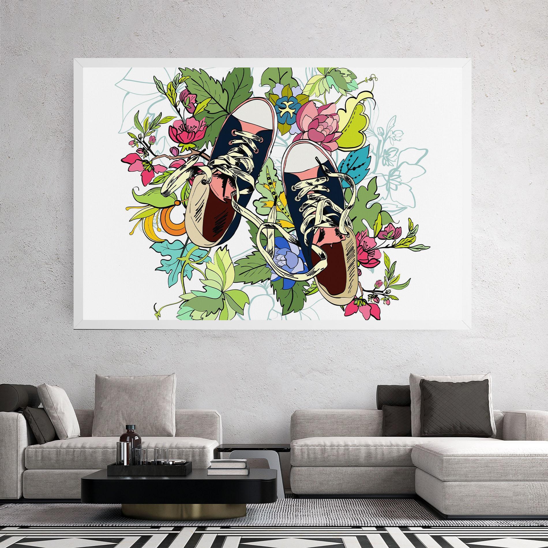 Картина на платно Flower Shoes mockup 2