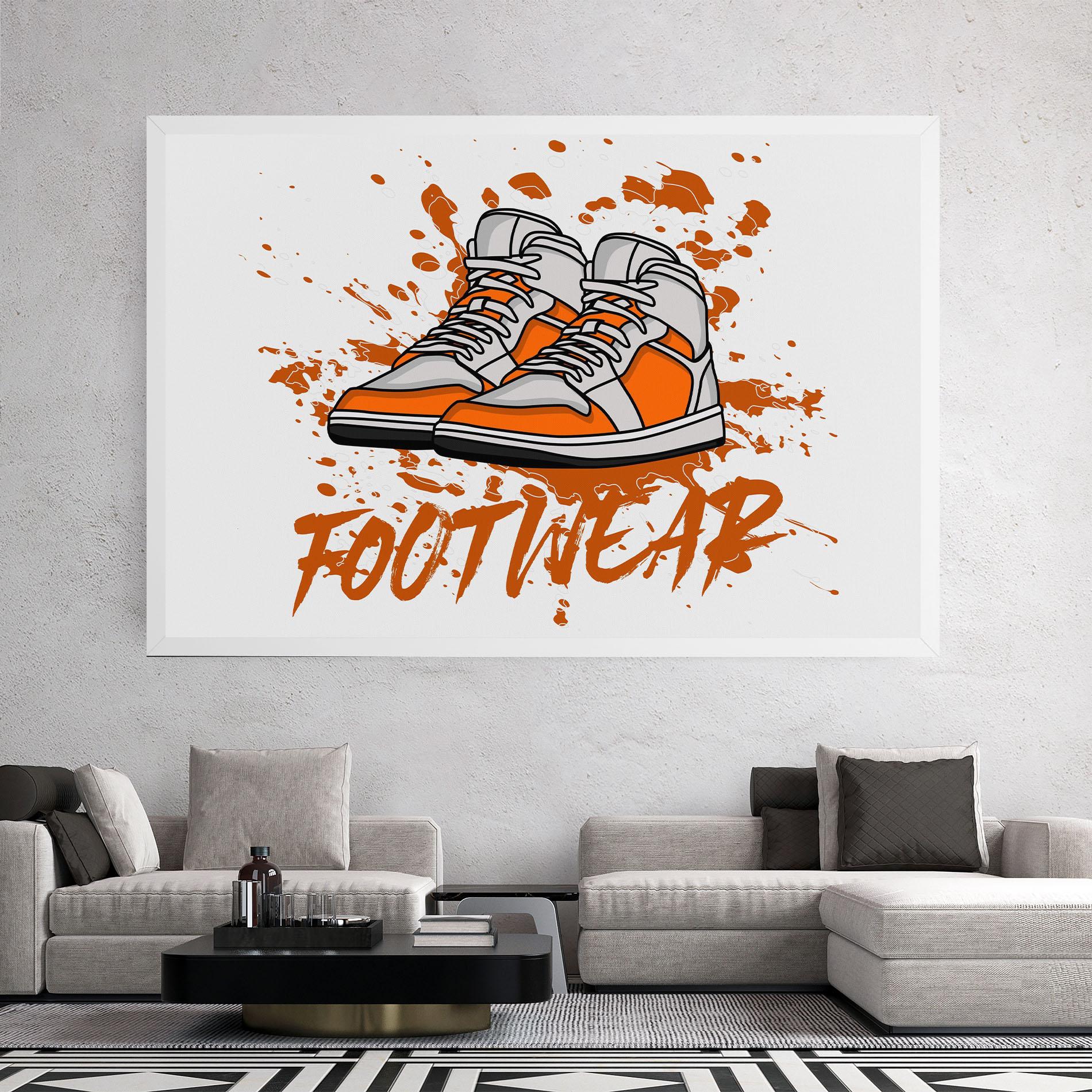 Картина на платно Orange Footwear mockup 2