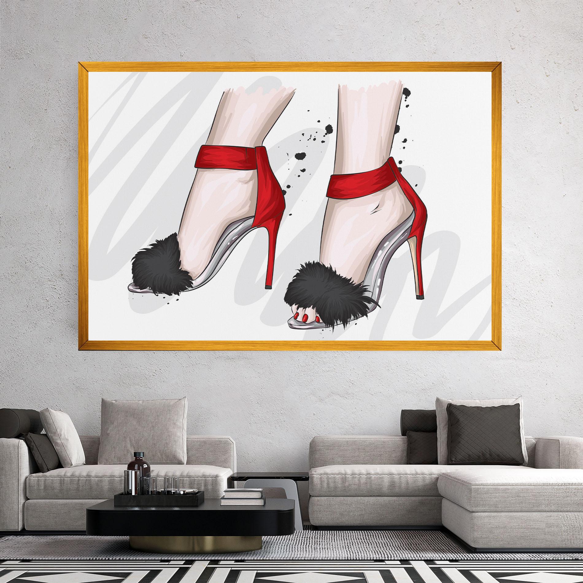 Картина на платно Black Red Heels mockup 2