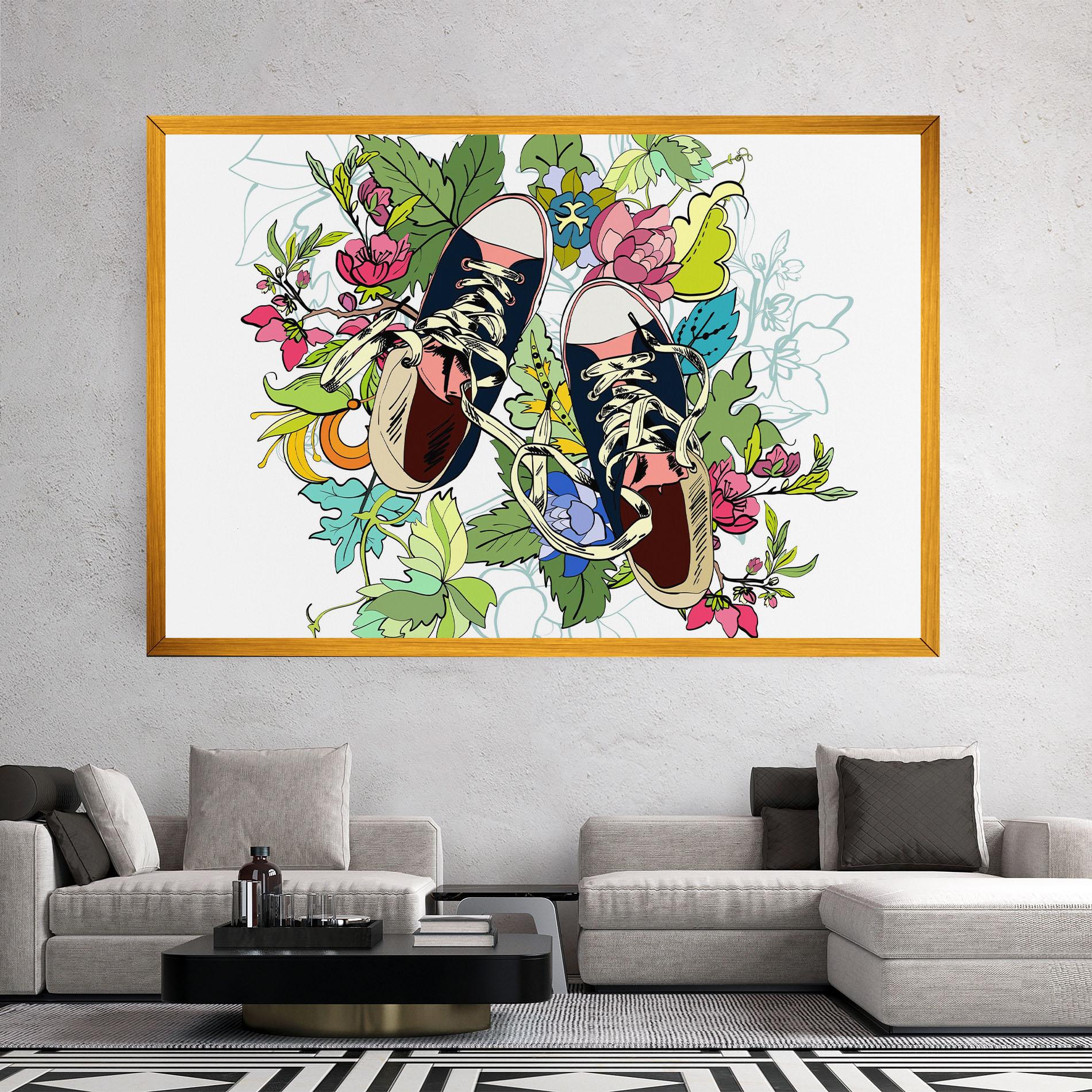 Картина на платно Flower Shoes mockup 2