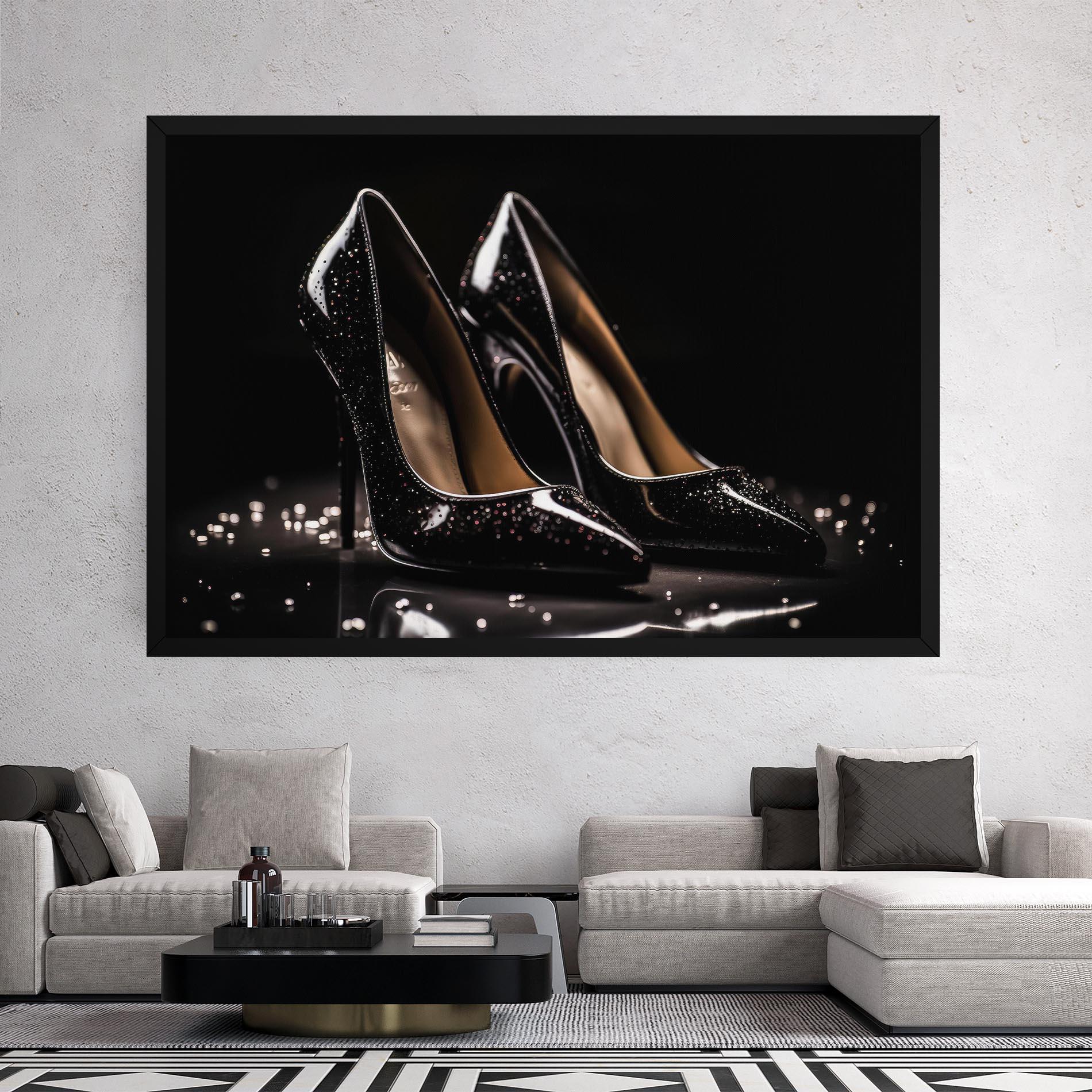 Картина на платно Black Leather Shoe mockup 2