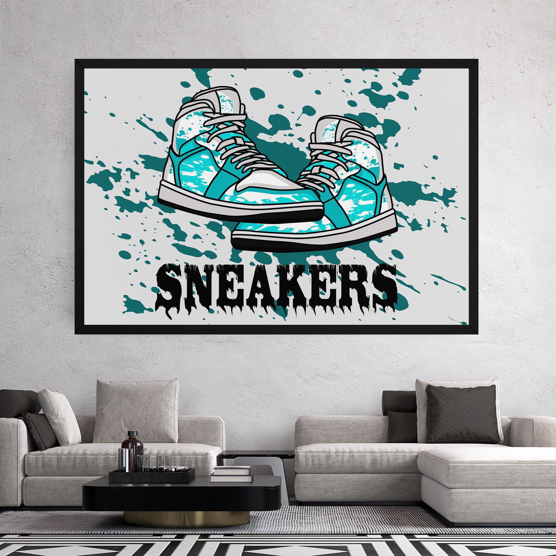 Картина на платно Light Blue Sneakers mockup 2