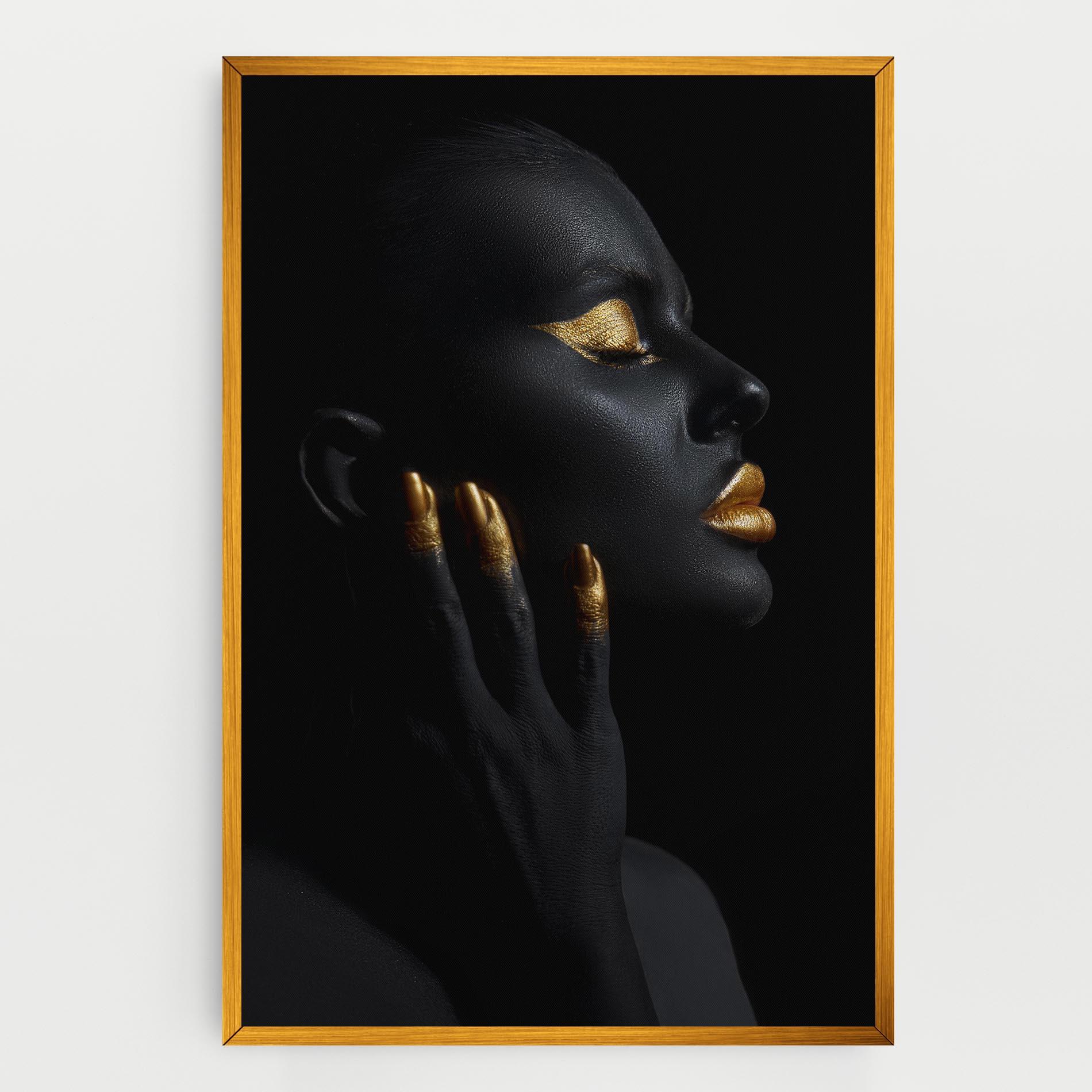 Картина на платно Gold Black Paint mockup 0