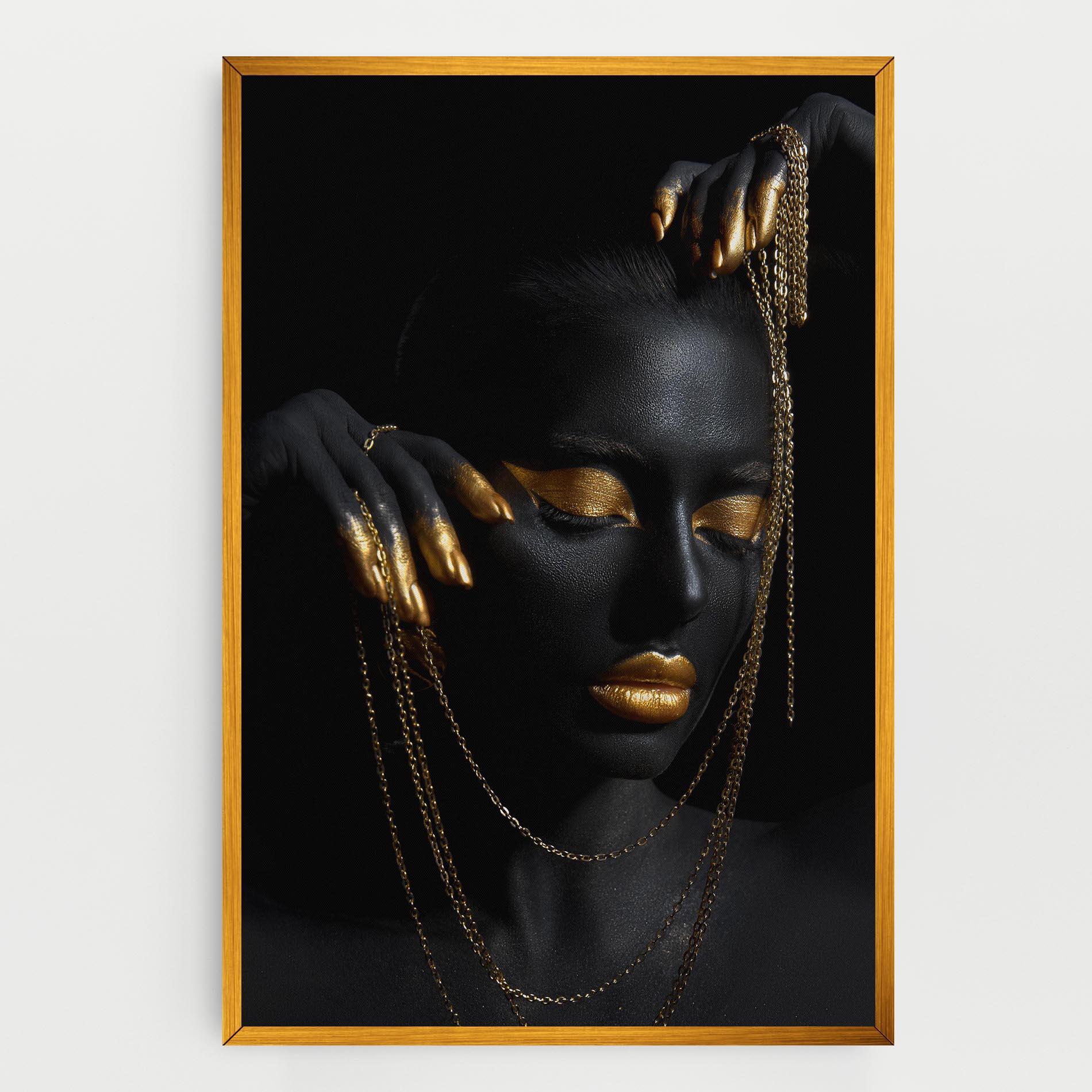 Картина на платно Gold Black Skin mockup 0