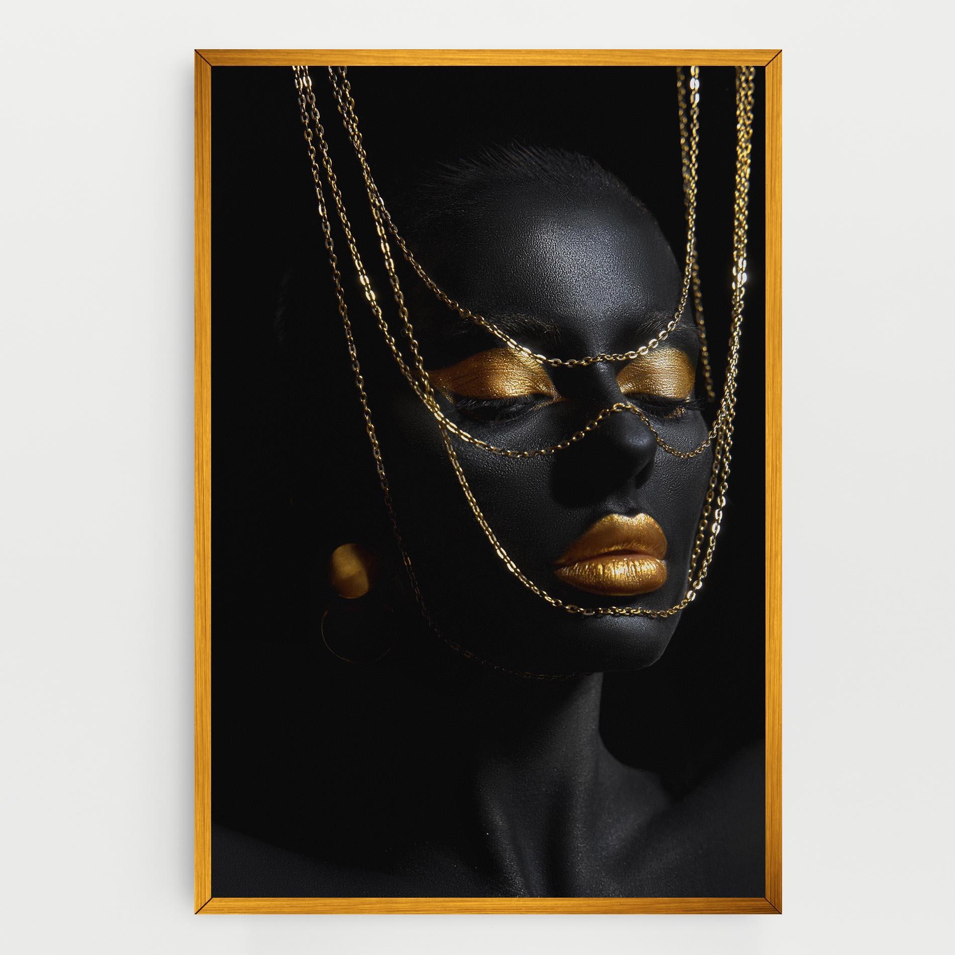 Картина на платно Gold Chain Girl mockup 0