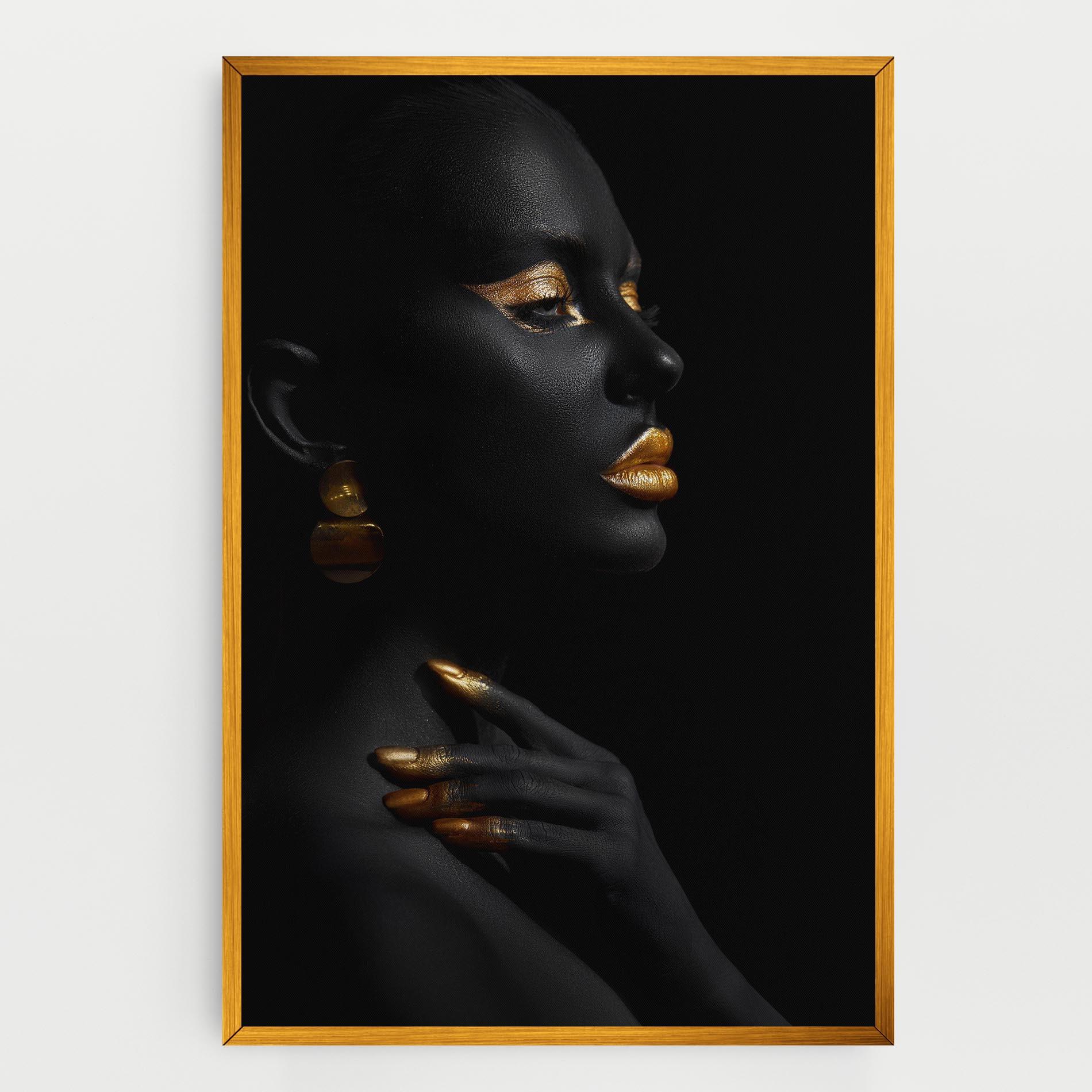 Картина на платно Lips Gold Eyelids mockup 0