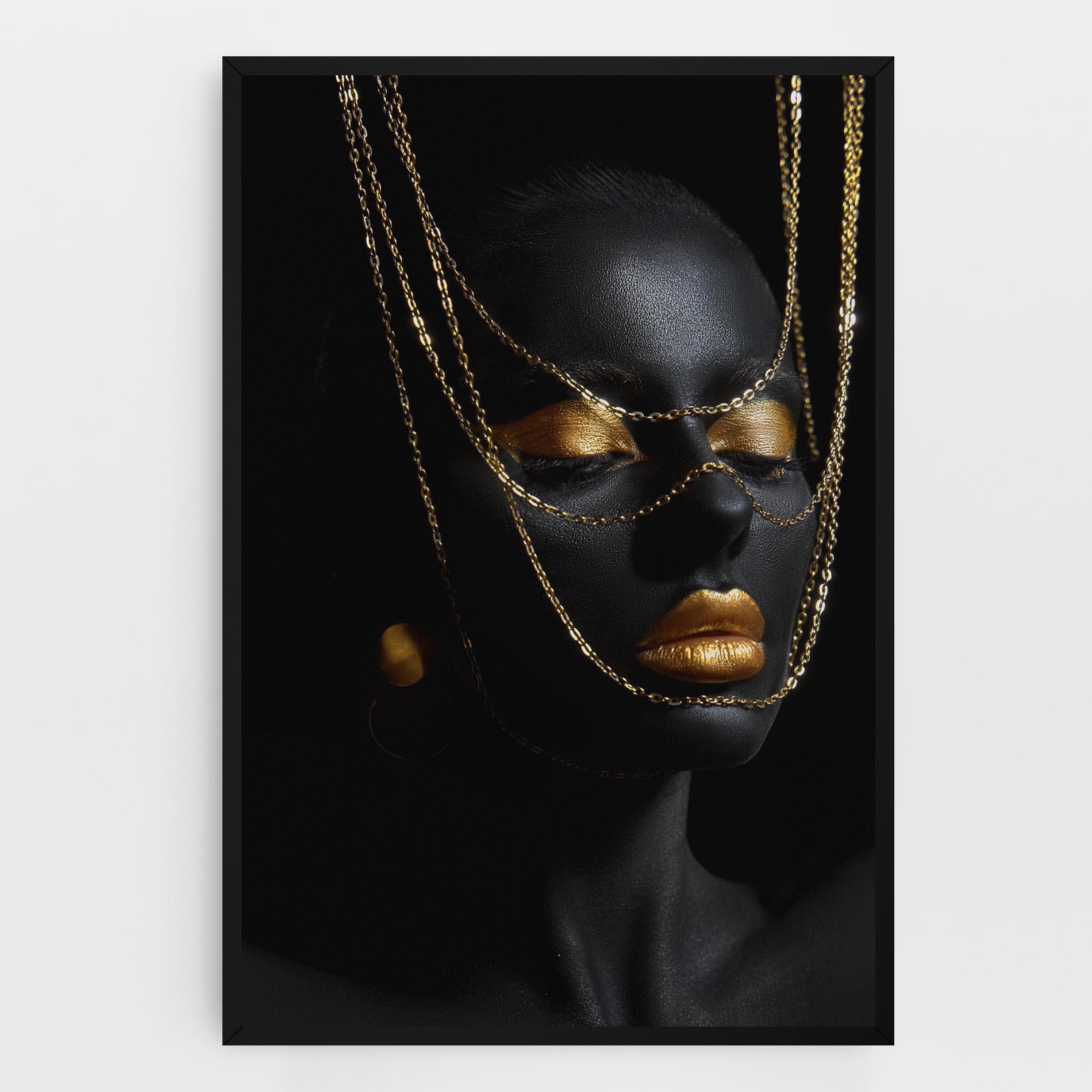 Картина на платно Gold Chain Girl mockup 0