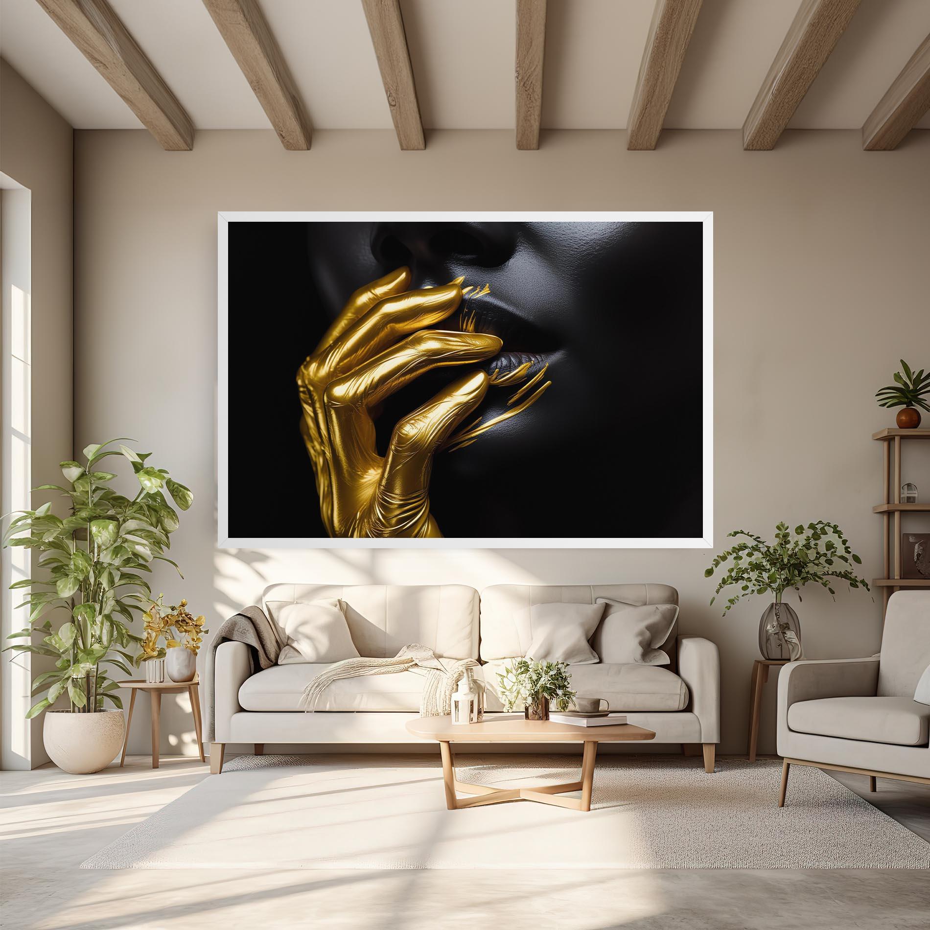 Картина на платно Gold Small Hand mockup 6