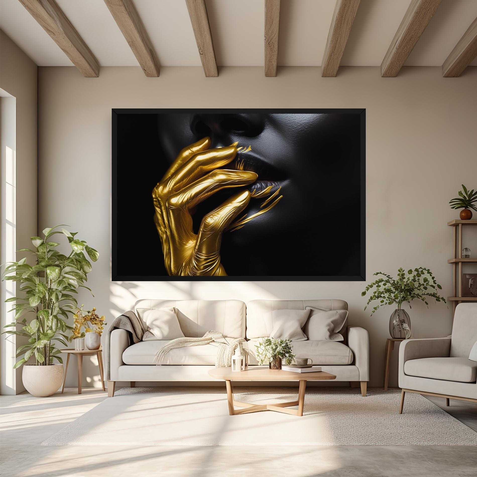 Картина на платно Gold Small Hand mockup 6