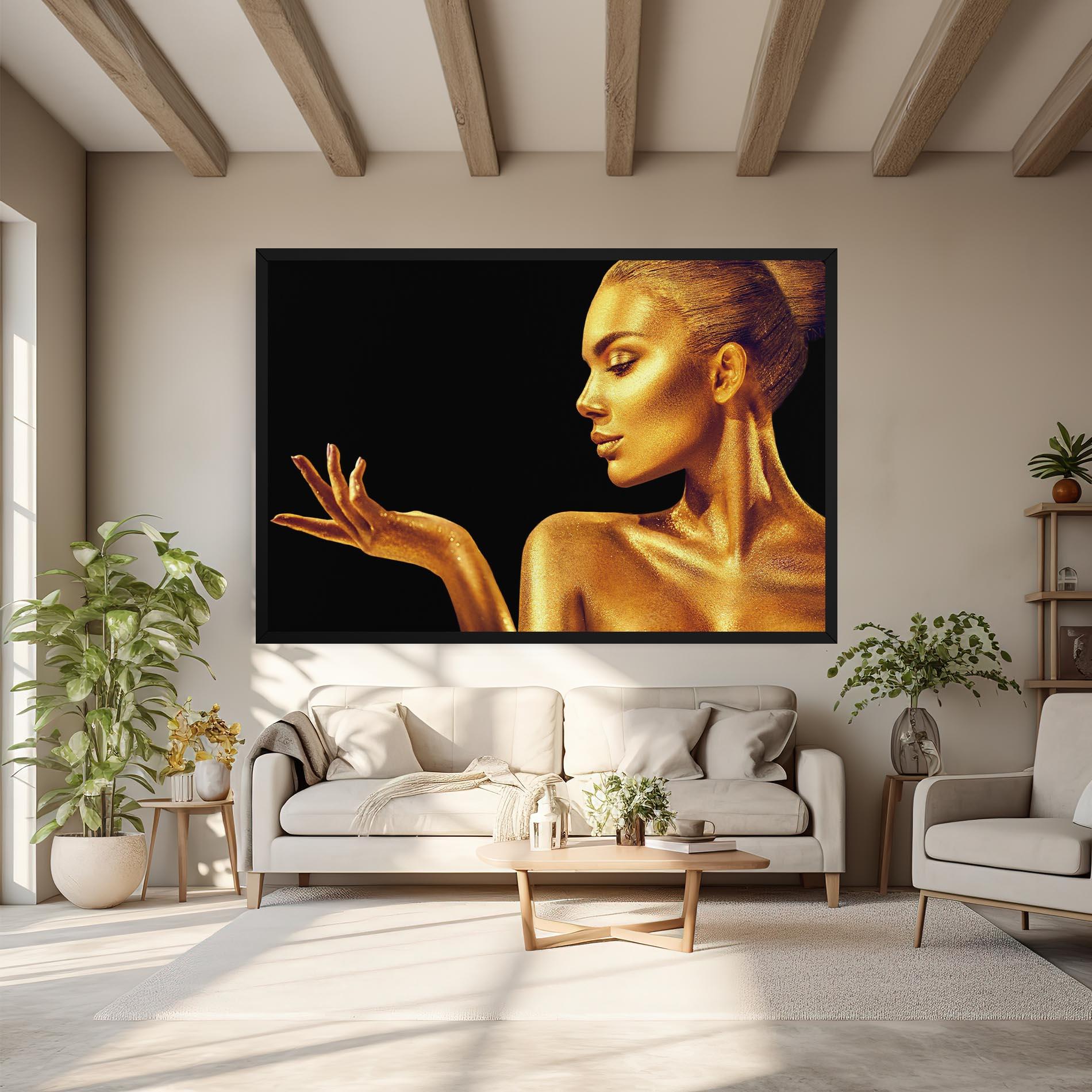 Картина на платно Golden Glamour mockup 6