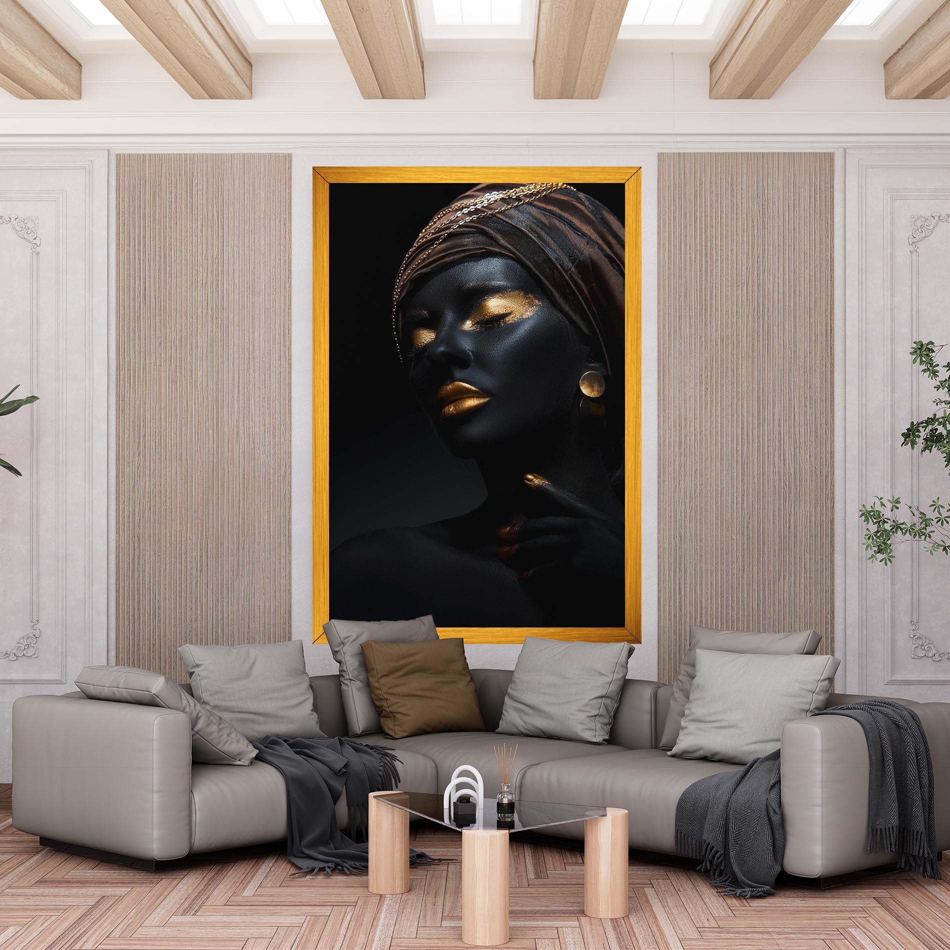 Картина на платно Black Gold Skin mockup 6