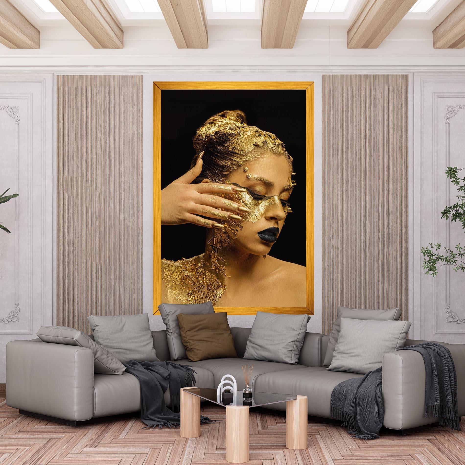 Картина на платно Festive Golden Makeup mockup 6