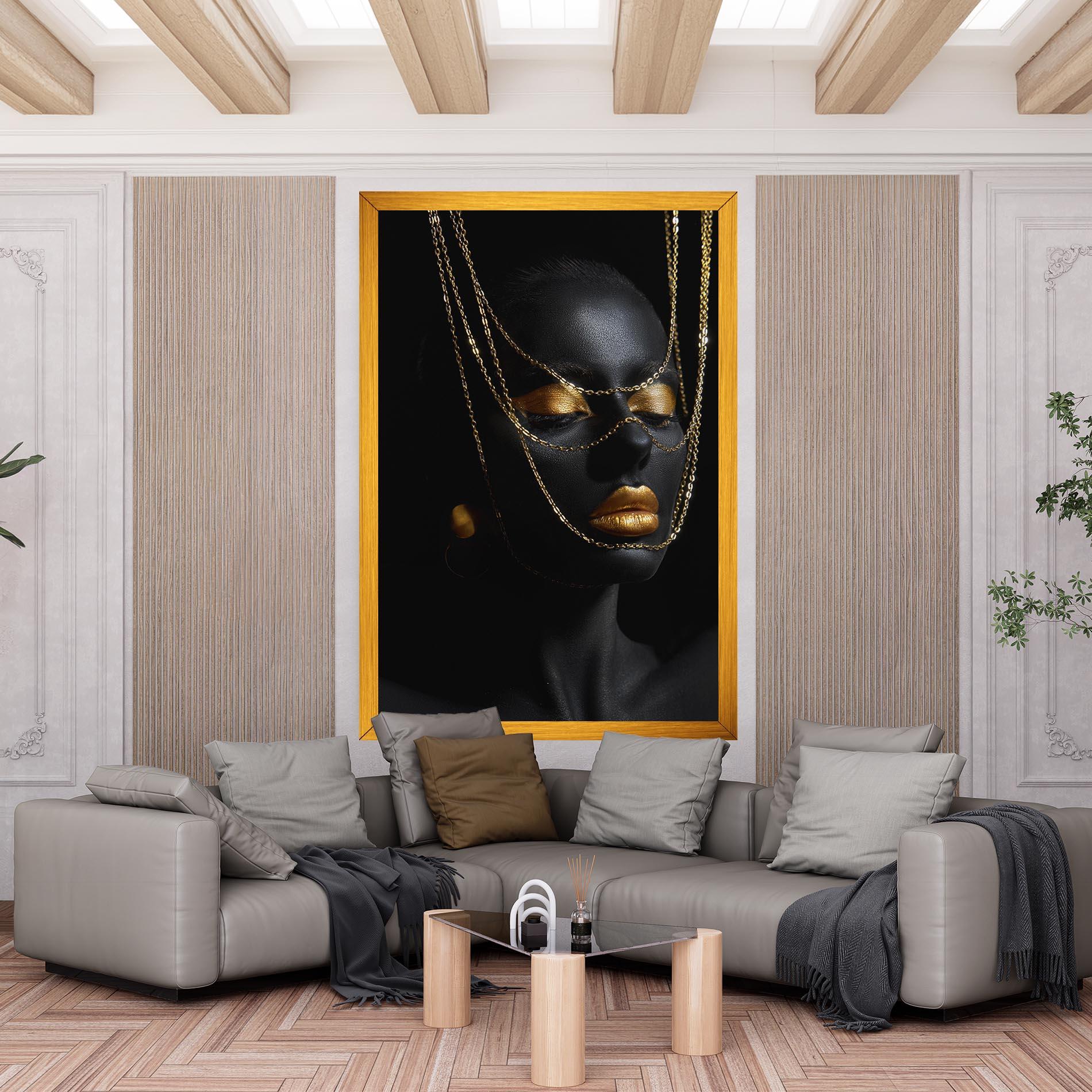 Картина на платно Gold Chain Girl mockup 6