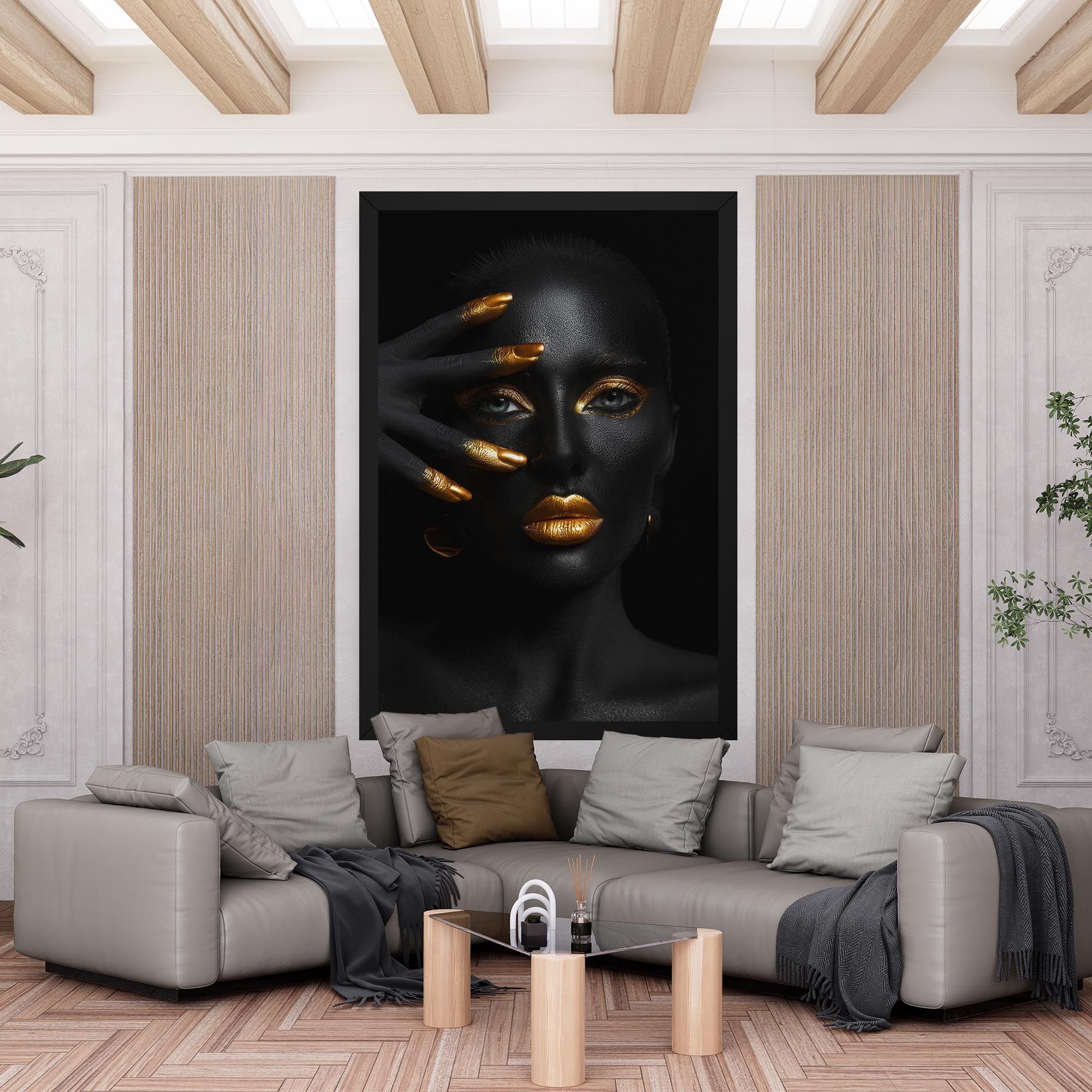 Gold Makeup Nails mockup 6