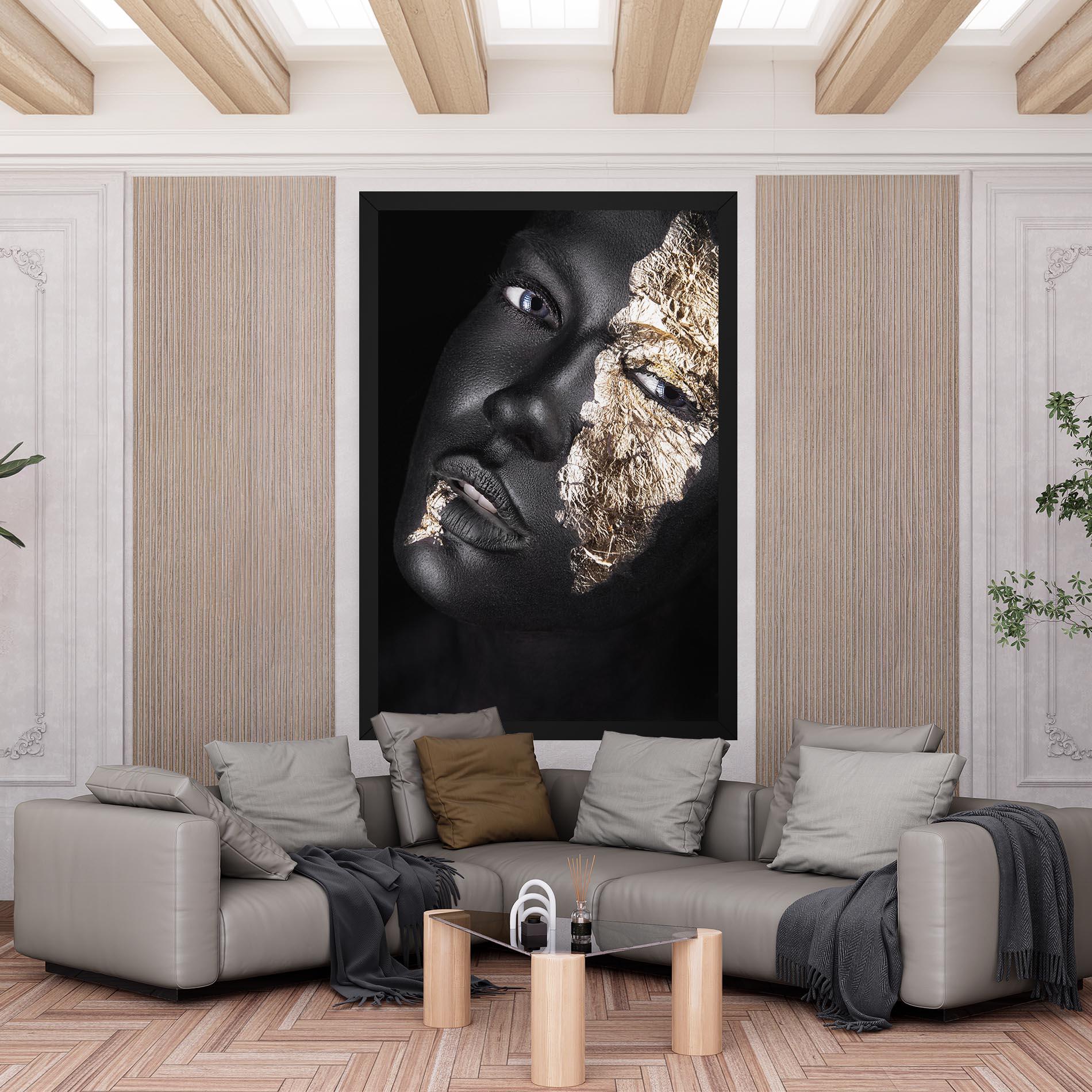 Картина на платно Grey Gold Makeup mockup 6