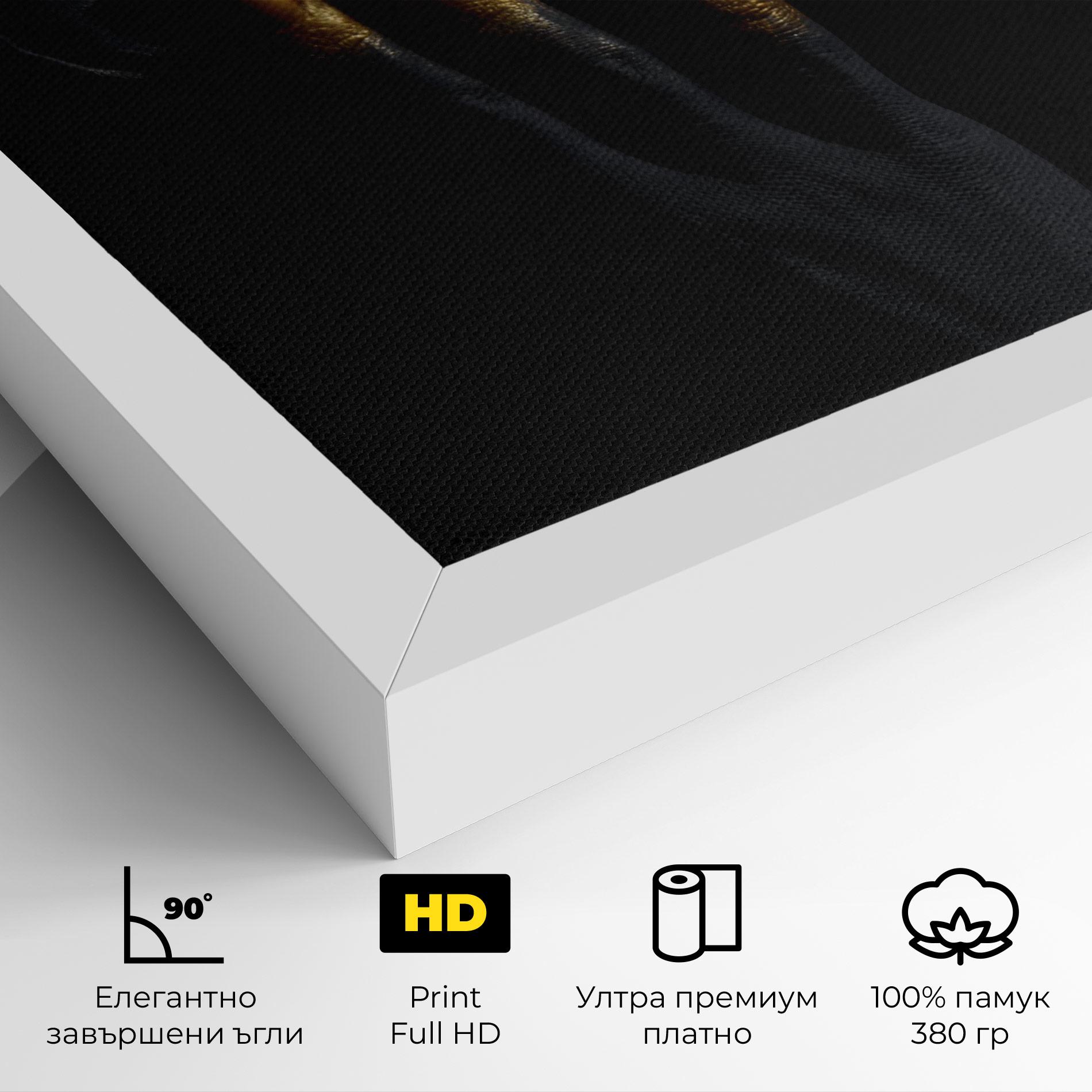 Картина на платно Gold Black Paint mockup 4