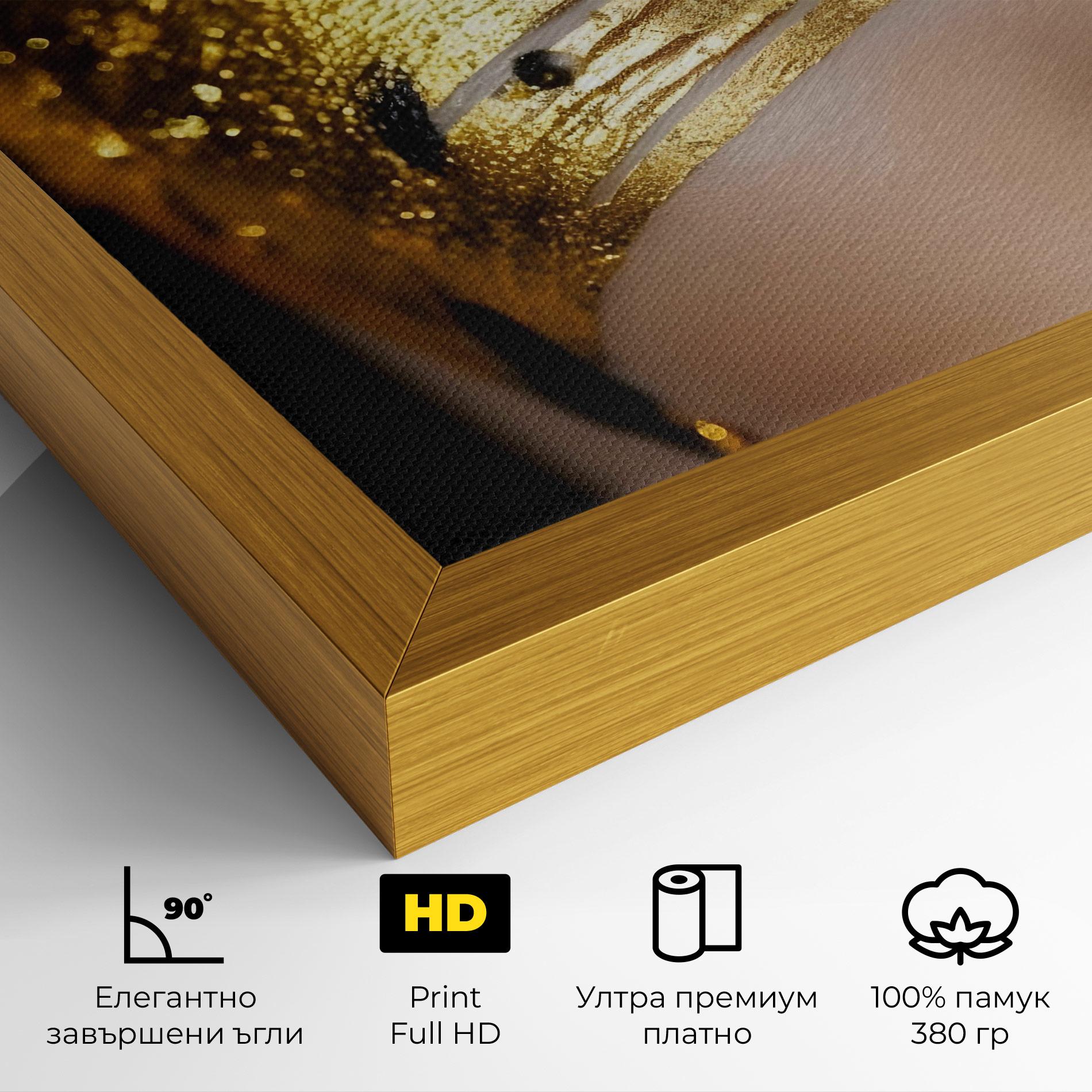 Картина на платно Black Gold Eyeliner mockup 4