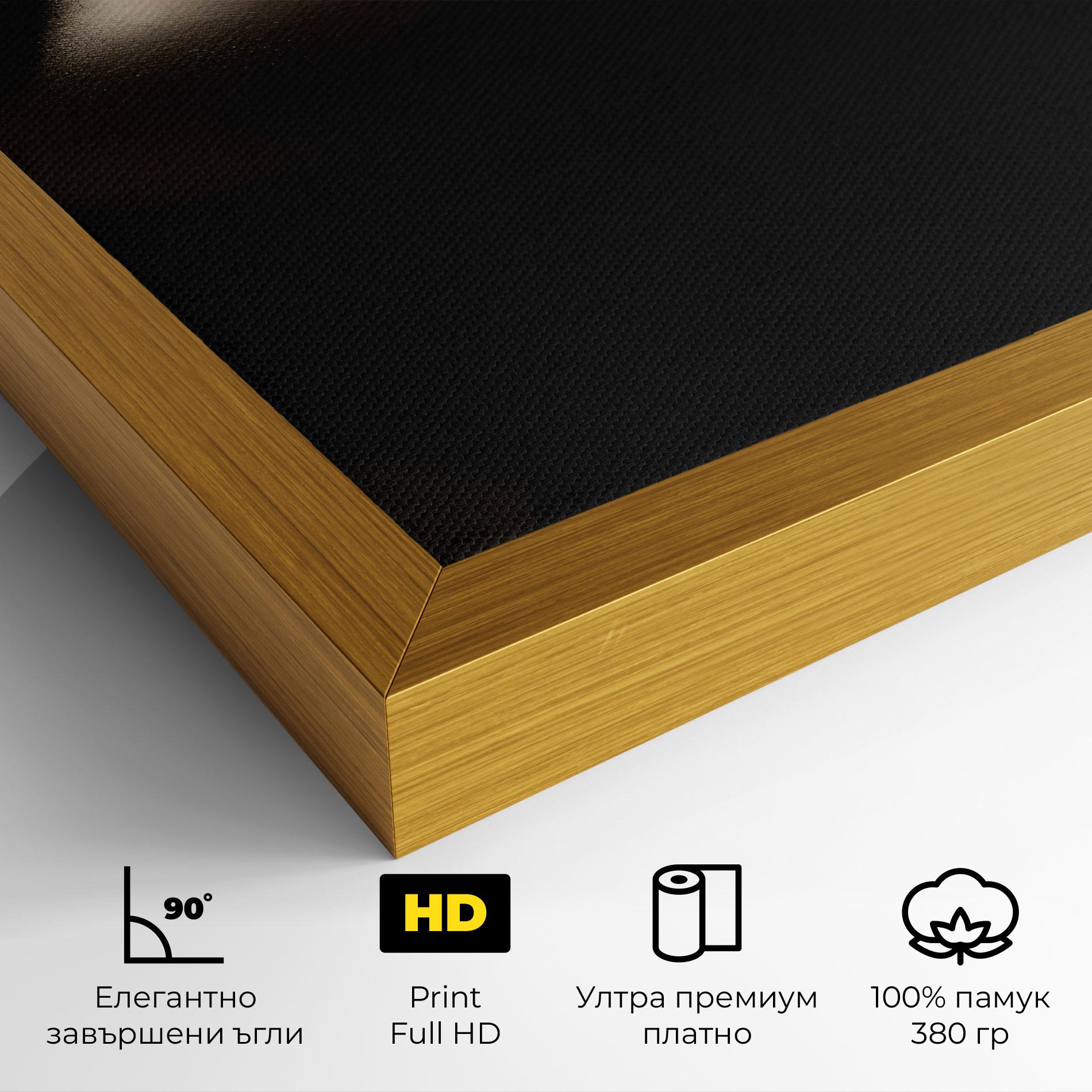 Картина на платно Dark Gold Face mockup 4