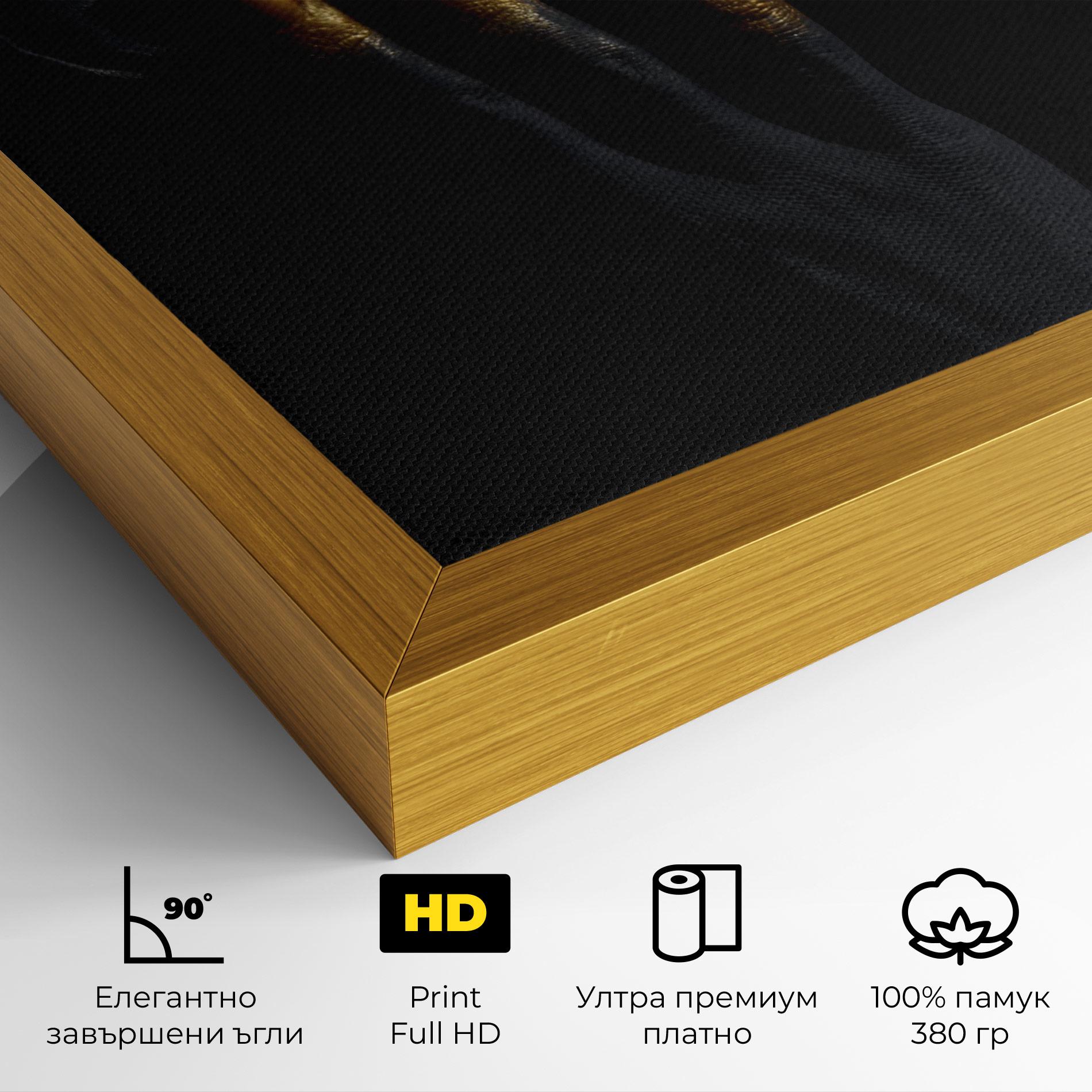Картина на платно Gold Black Paint mockup 4