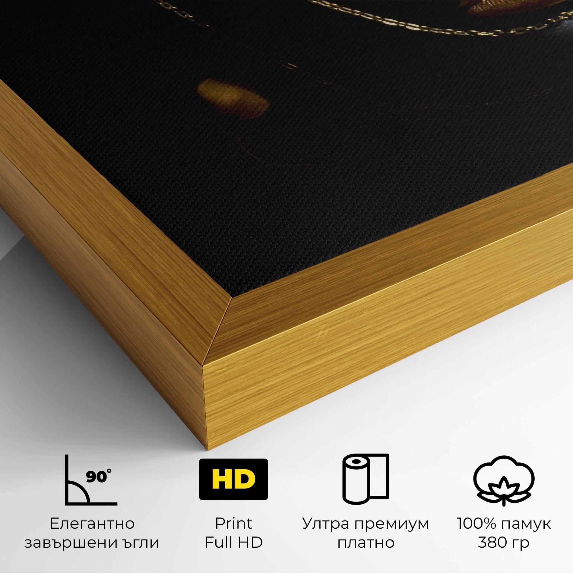 Картина на платно Gold Chain Girl mockup 4