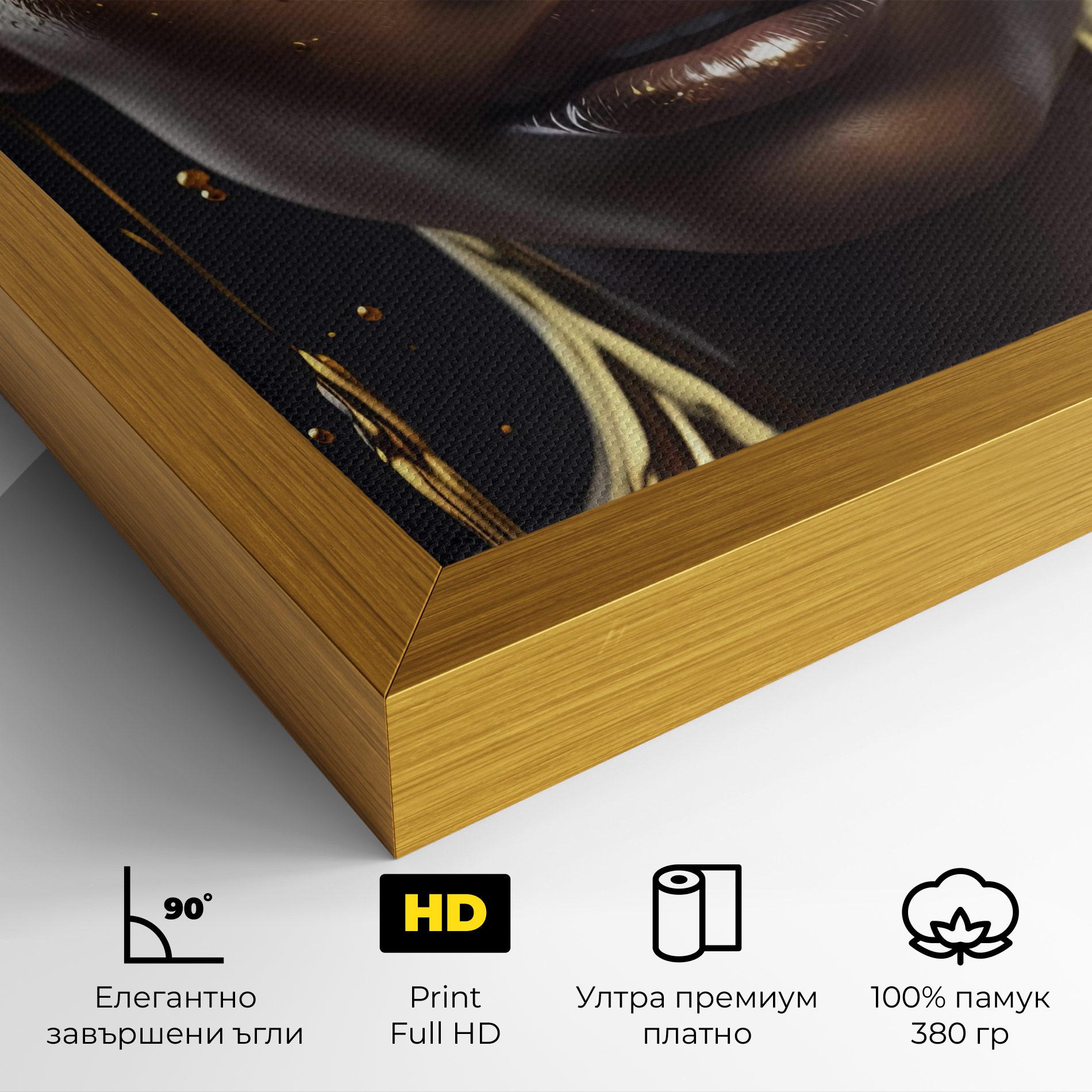 Картина на платно Gold Portrait Falling mockup 4