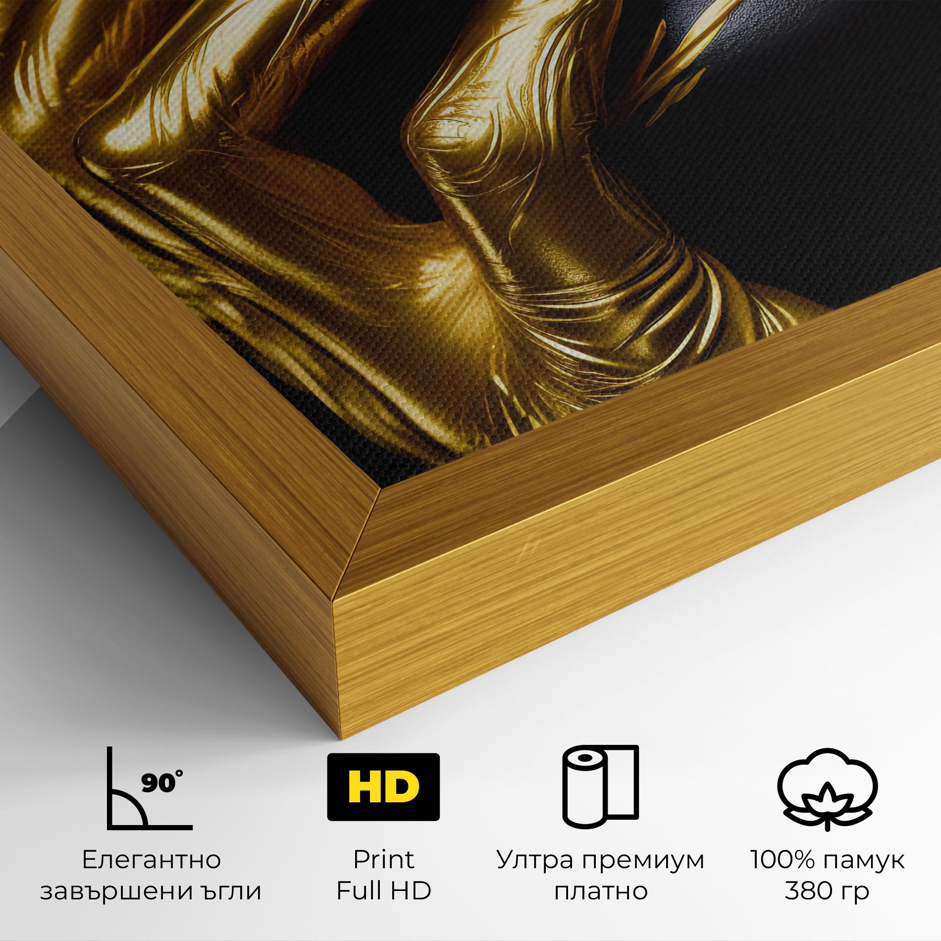 Картина на платно Gold Small Hand mockup 4