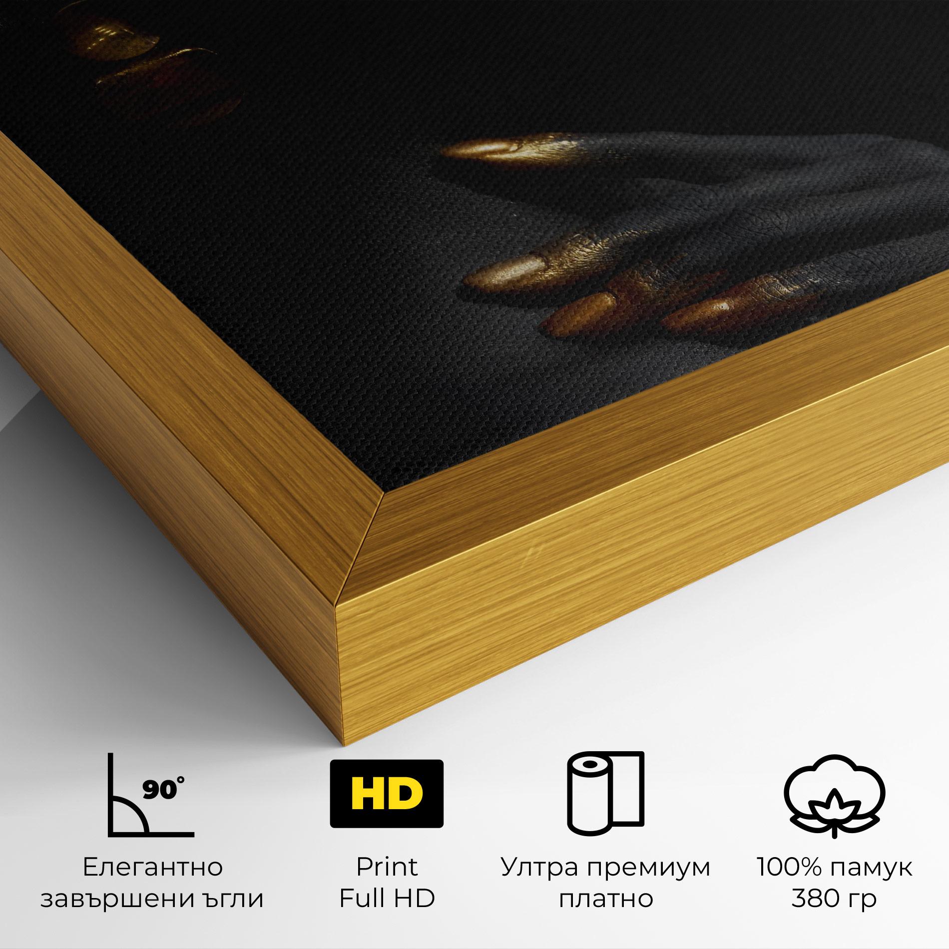 Картина на платно Lips Gold Eyelids mockup 4