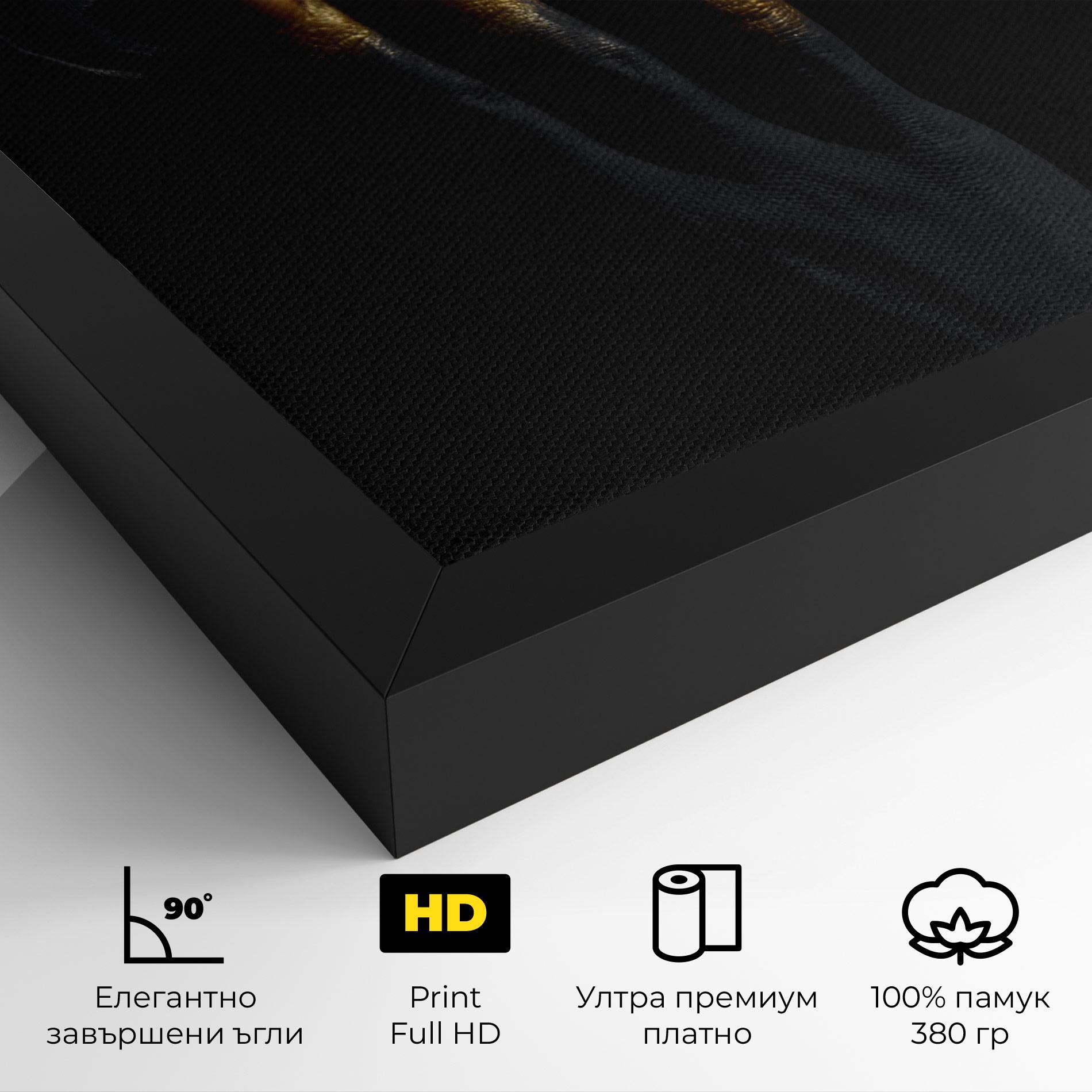 Картина на платно Gold Black Paint mockup 4