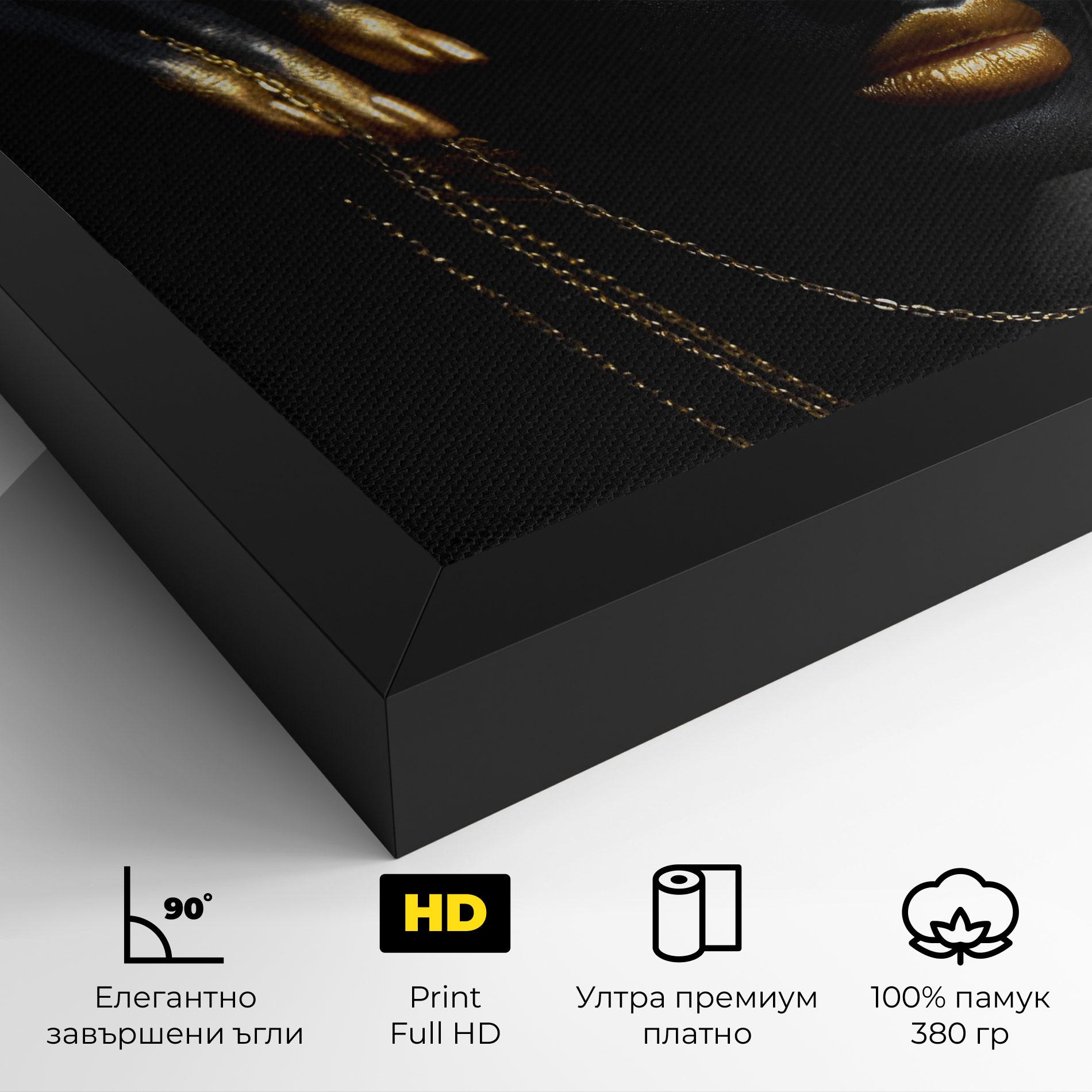 Картина на платно Gold Black Skin mockup 4