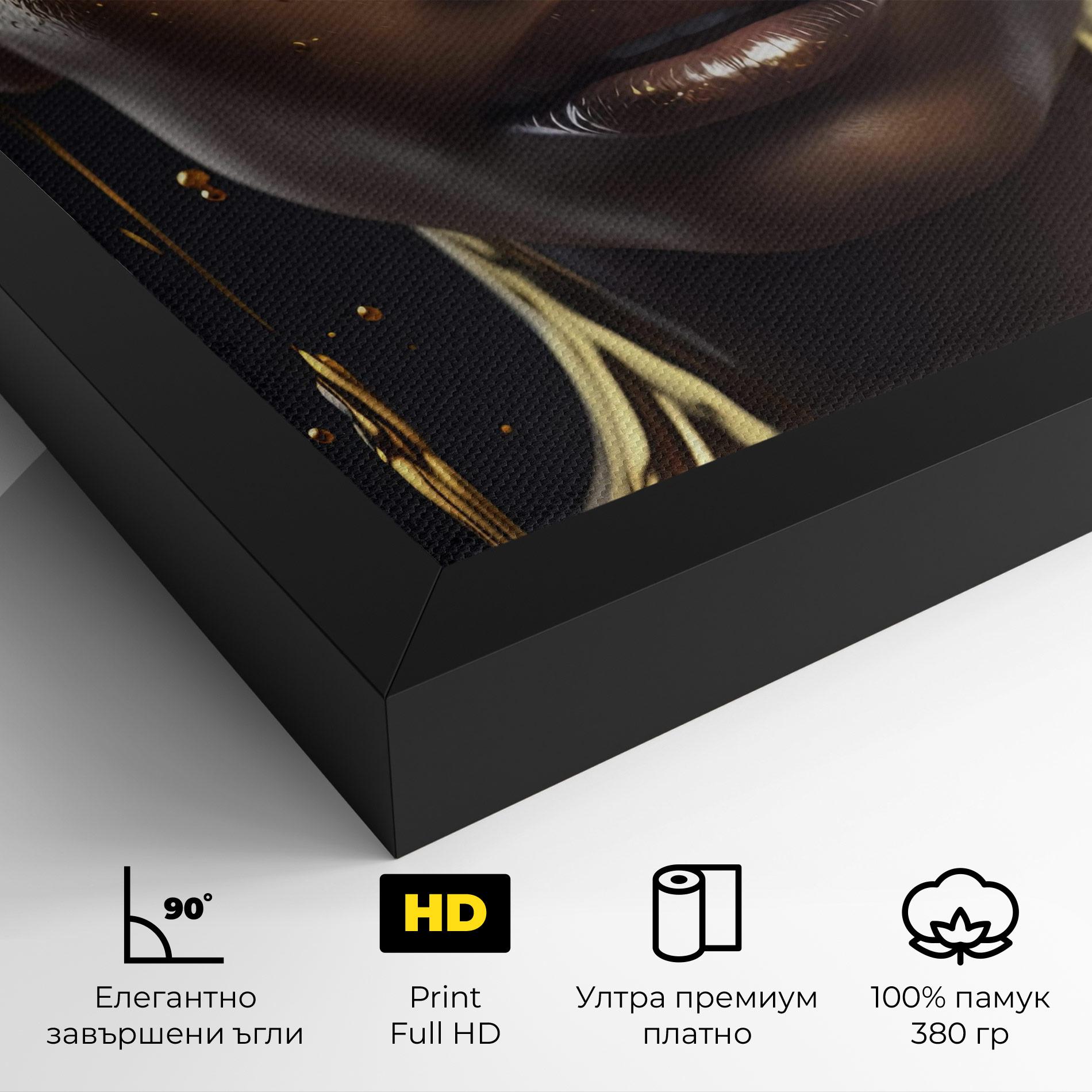 Картина на платно Gold Portrait Falling mockup 4