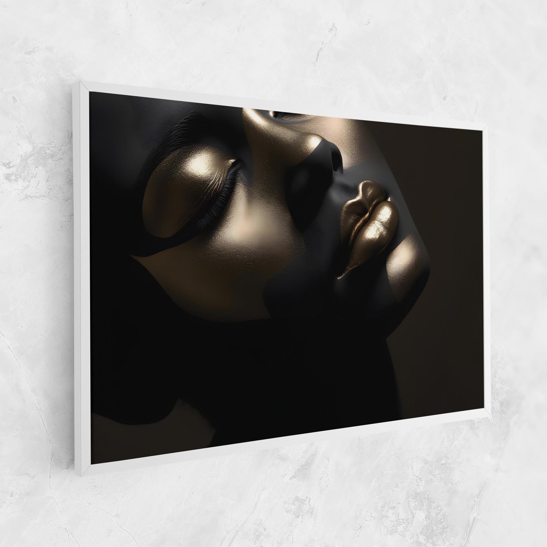 Картина на платно Dark Gold Face mockup 1