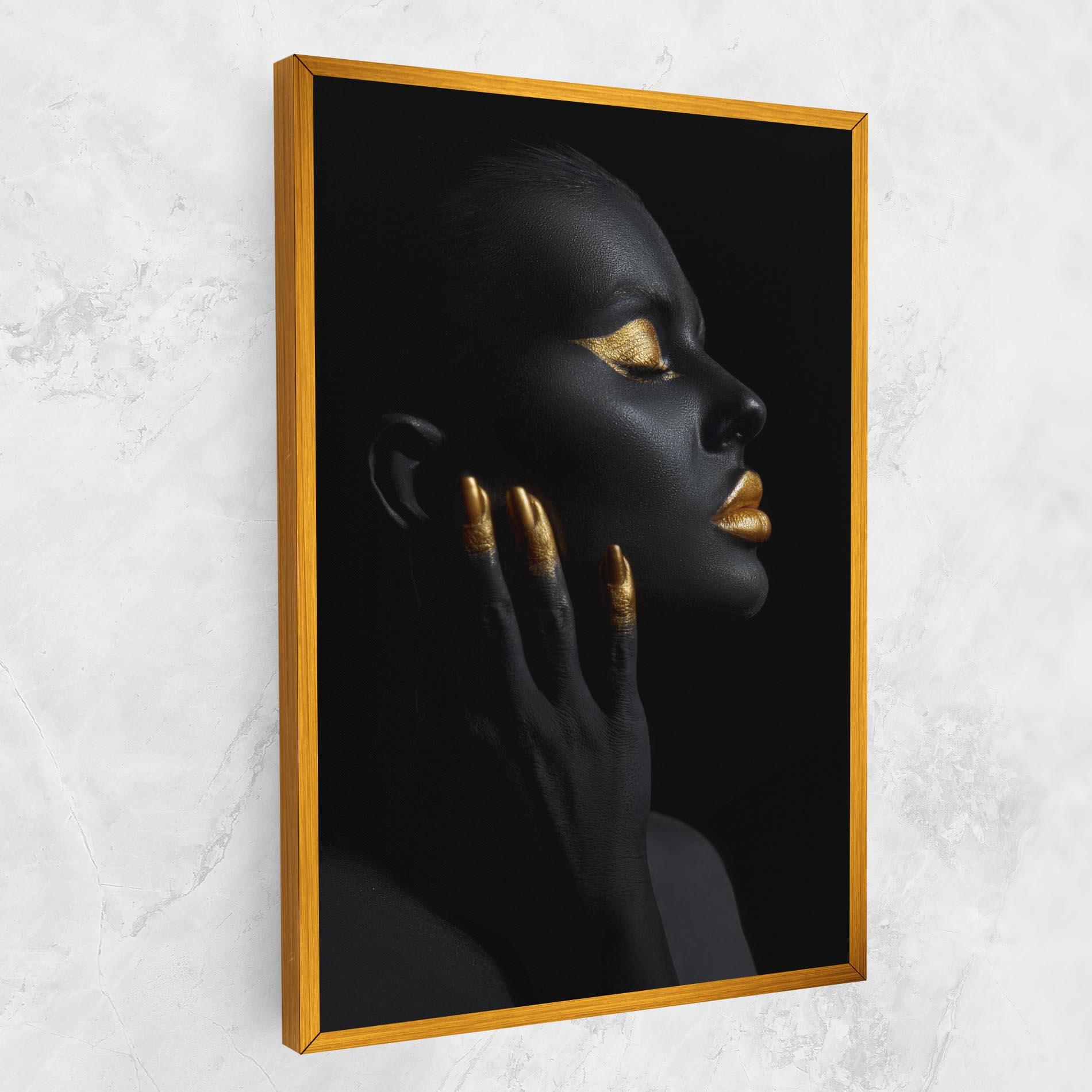 Картина на платно Gold Black Paint mockup 1