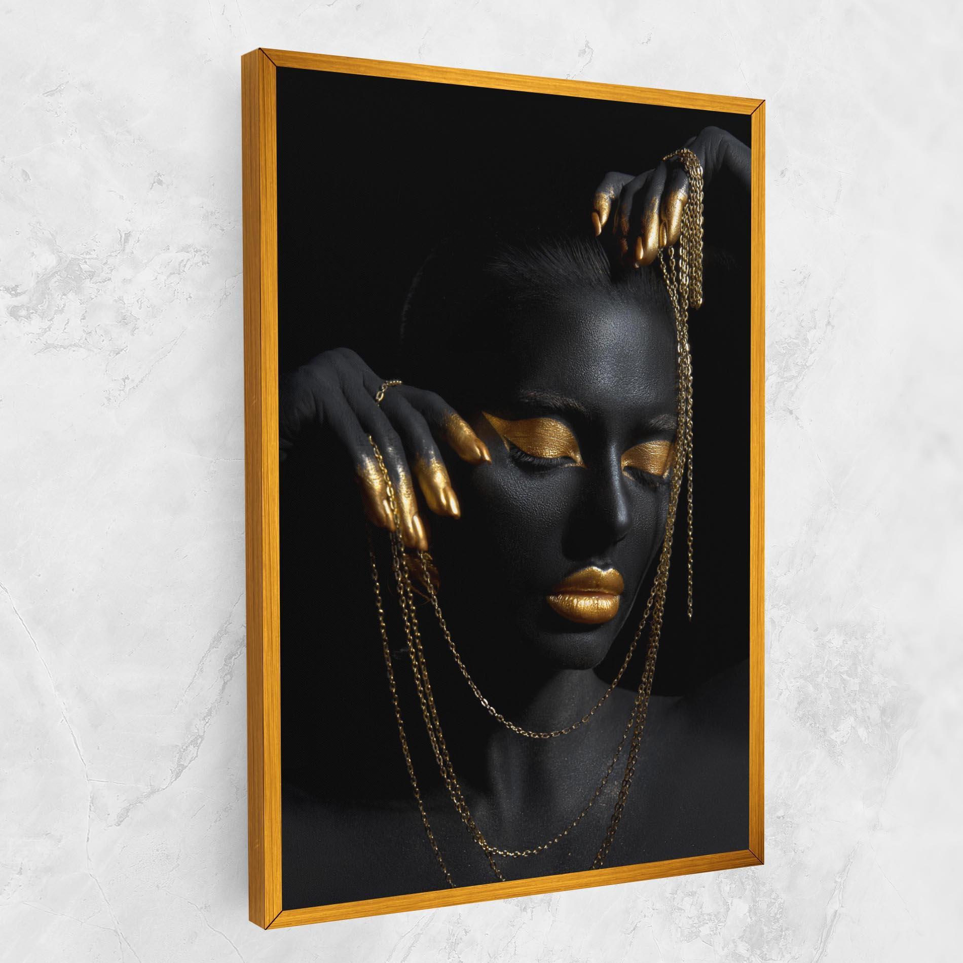 Картина на платно Gold Black Skin mockup 1