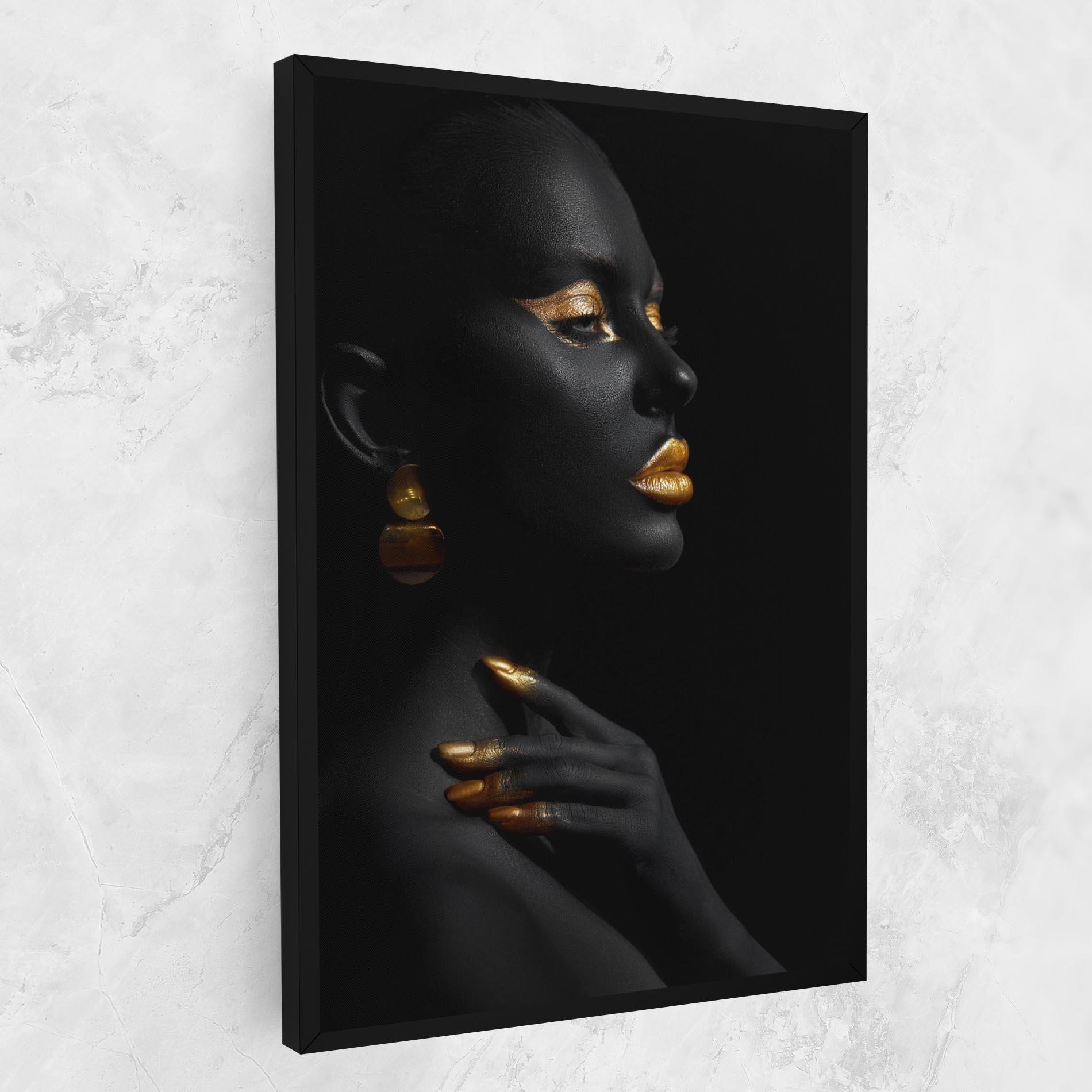 Картина на платно Lips Gold Eyelids mockup 1