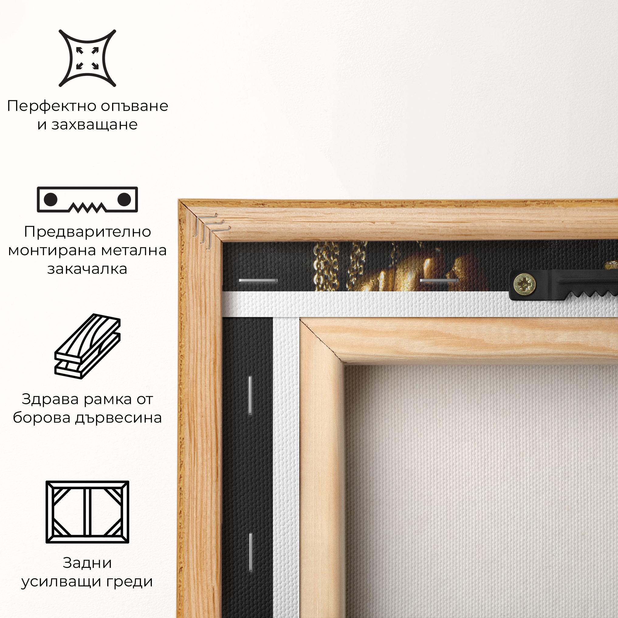 Картина на платно Chain Gold Eyelids mockup 5