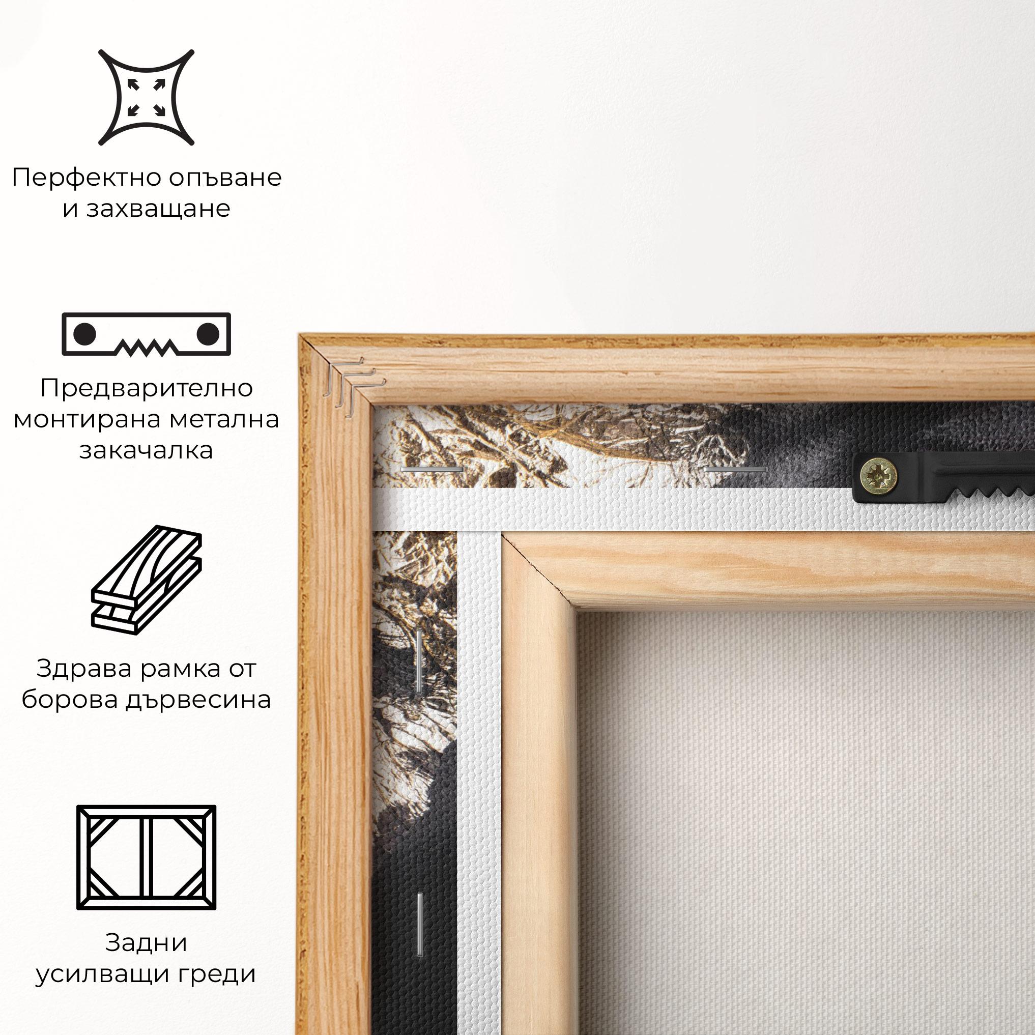 Картина на платно Grey Gold Makeup mockup 5