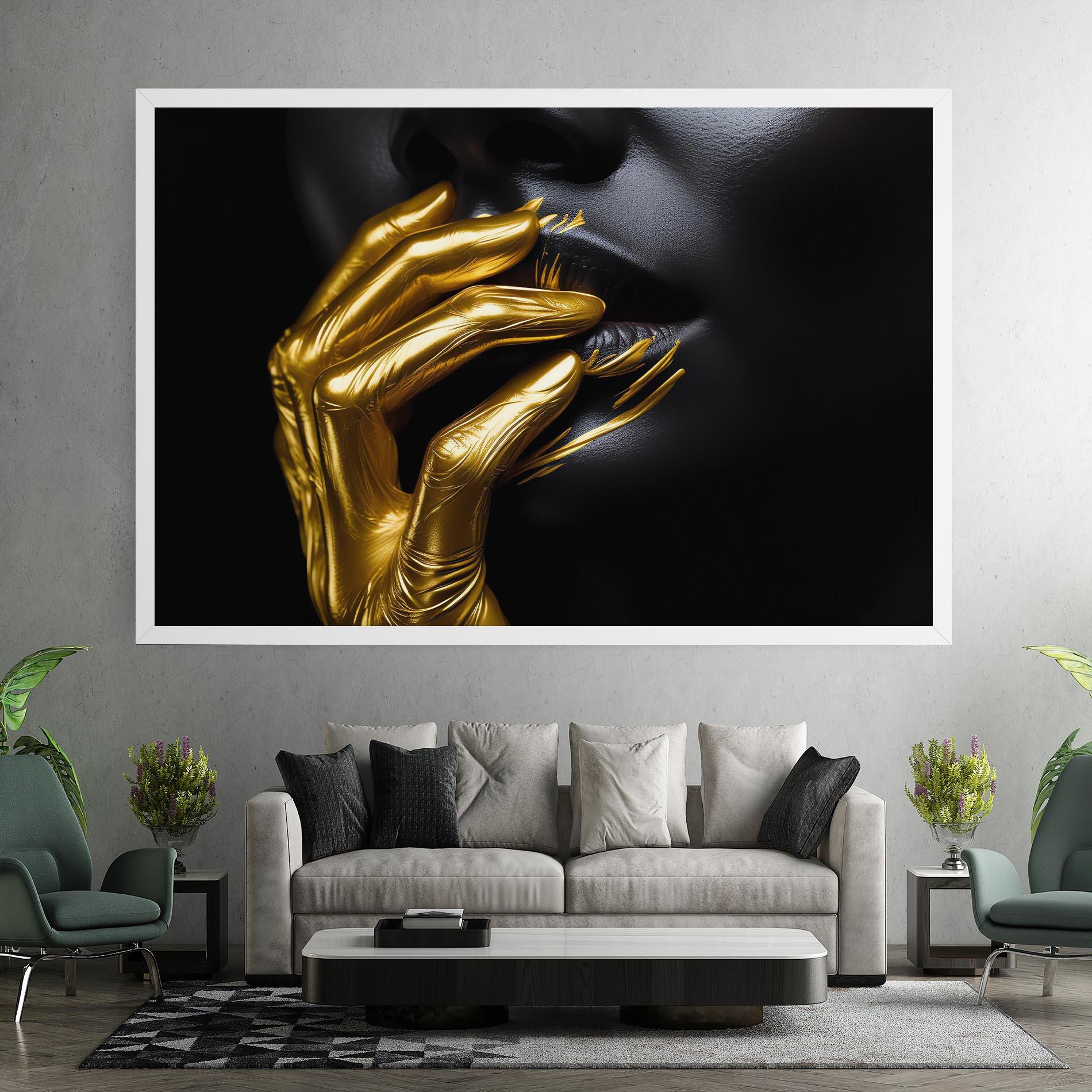 Картина на платно Gold Small Hand mockup 7