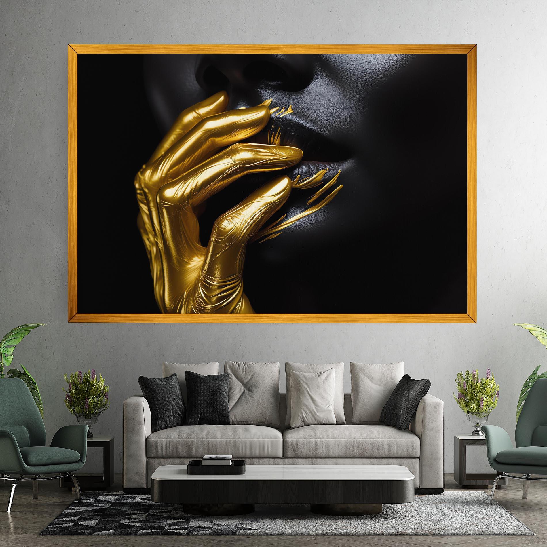 Картина на платно Gold Small Hand mockup 7