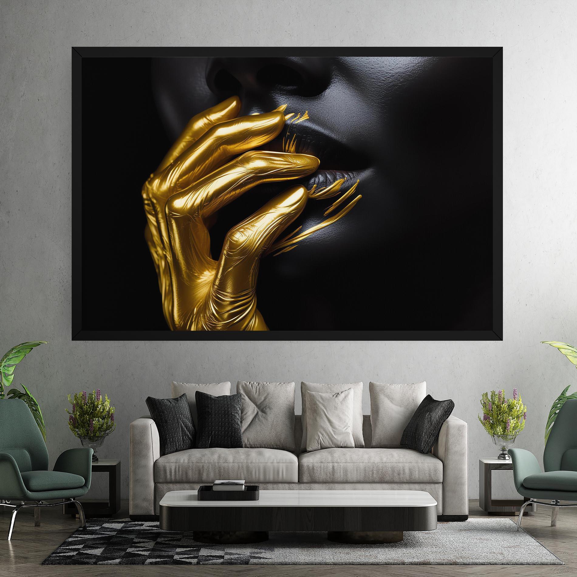 Картина на платно Gold Small Hand mockup 7
