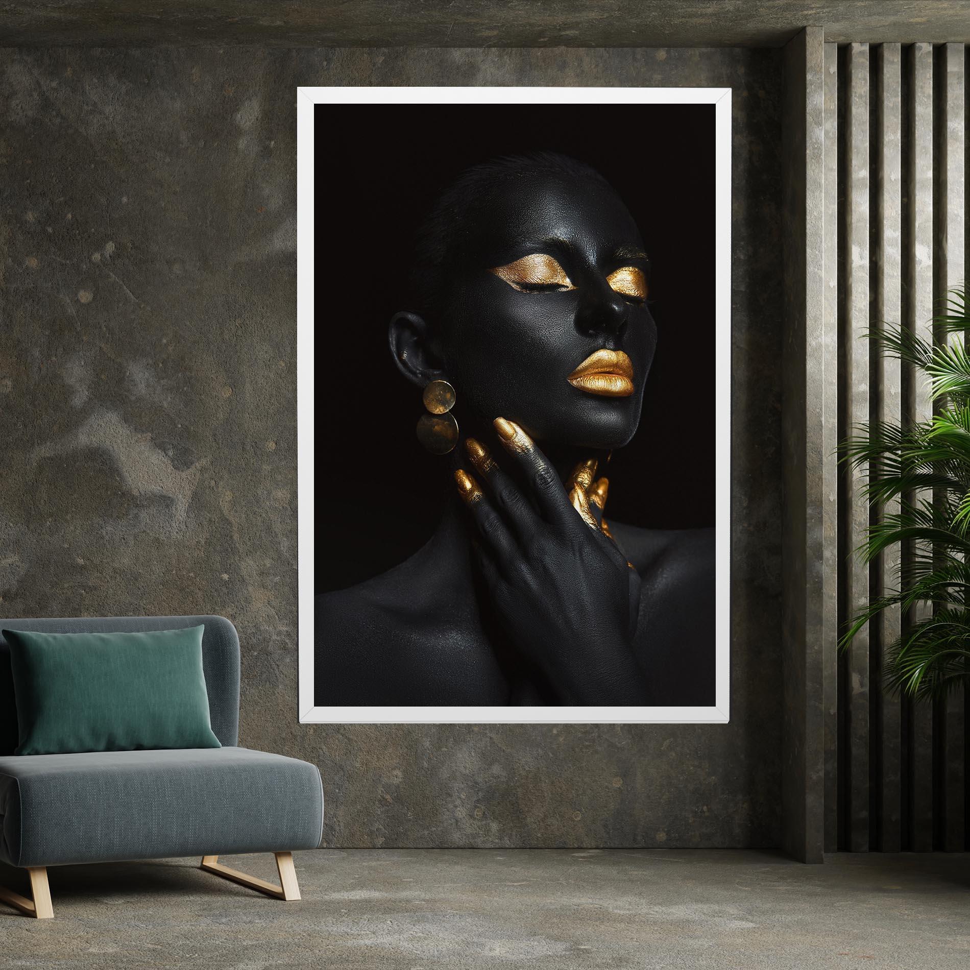 Картина на платно Eyelids Gold Makeup mockup 7