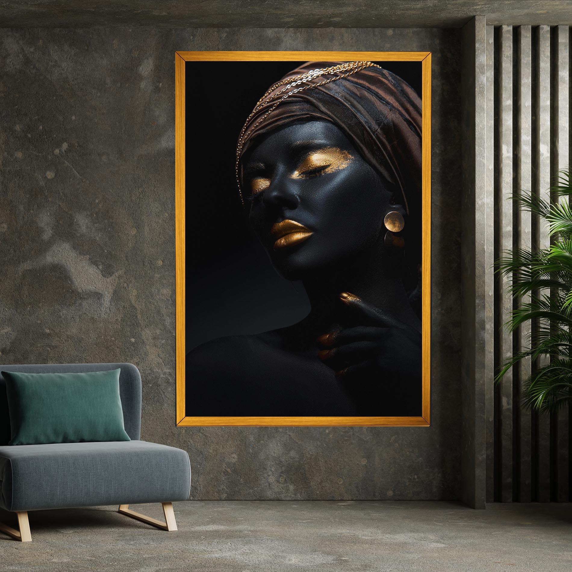Картина на платно Black Gold Skin mockup 7