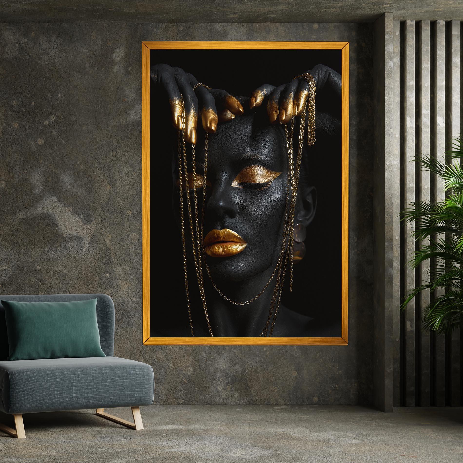 Картина на платно Chain Gold Eyelids mockup 7
