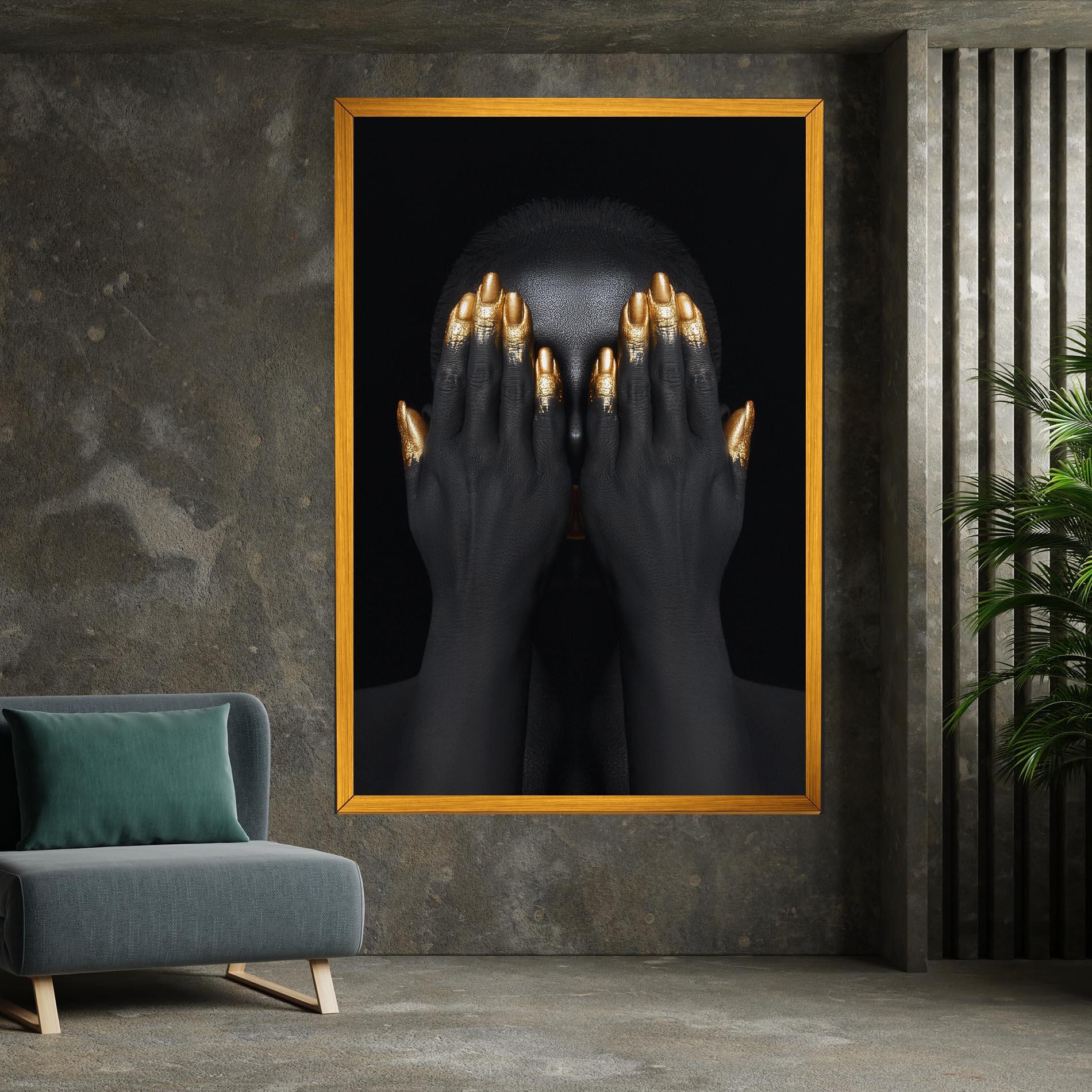 Картина на платно Gold Fingertips Chain mockup 7