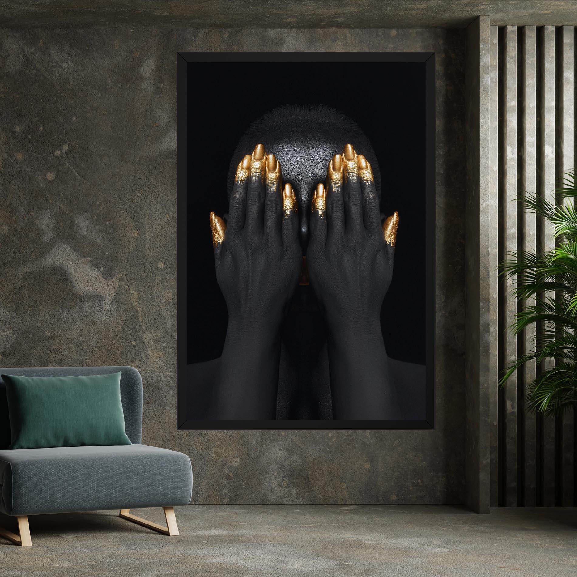 Картина на платно Gold Fingertips Chain mockup 7