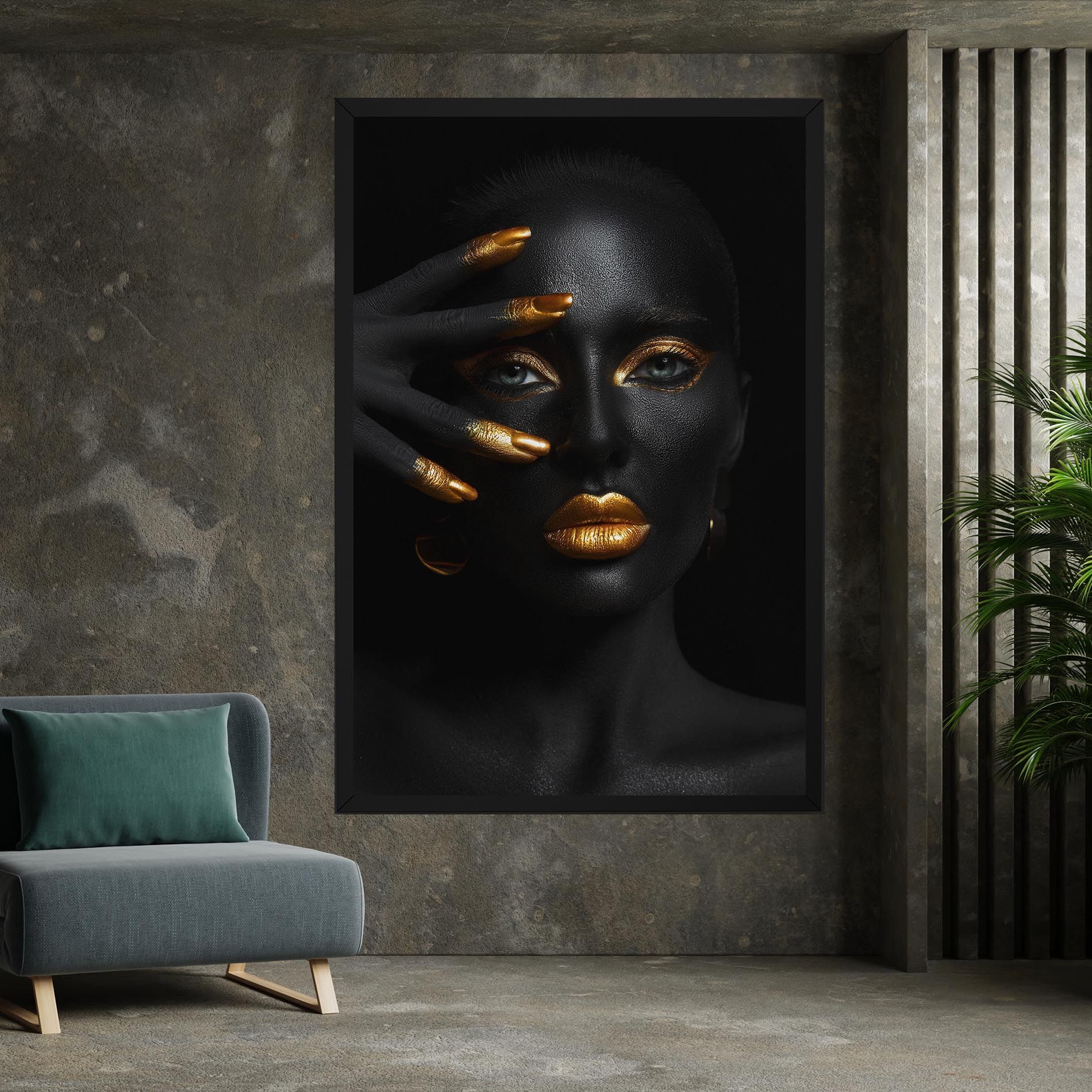 Gold Makeup Nails mockup 7