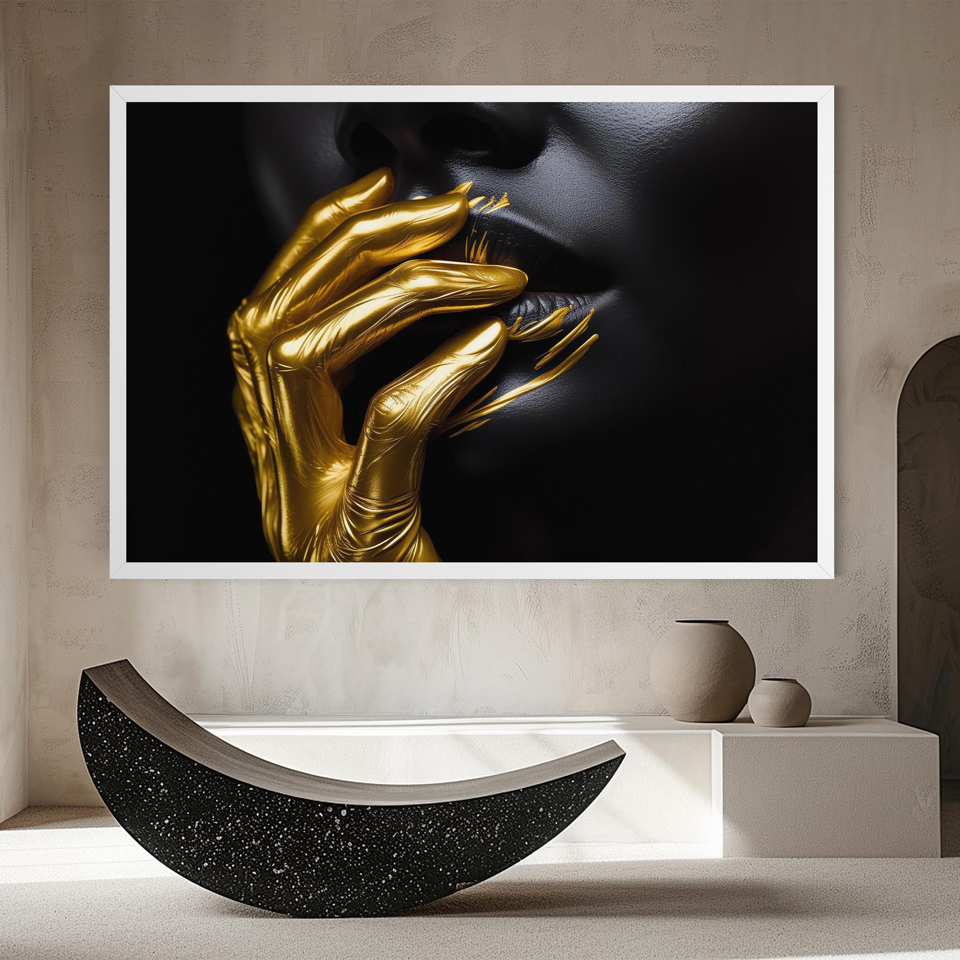 Картина на платно Gold Small Hand mockup 8